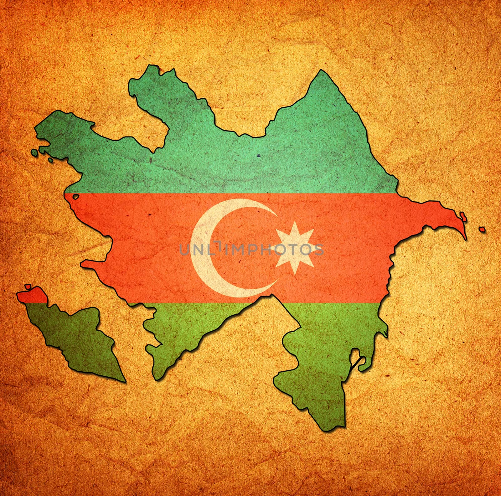 azerbaijan territory with flag by michal812