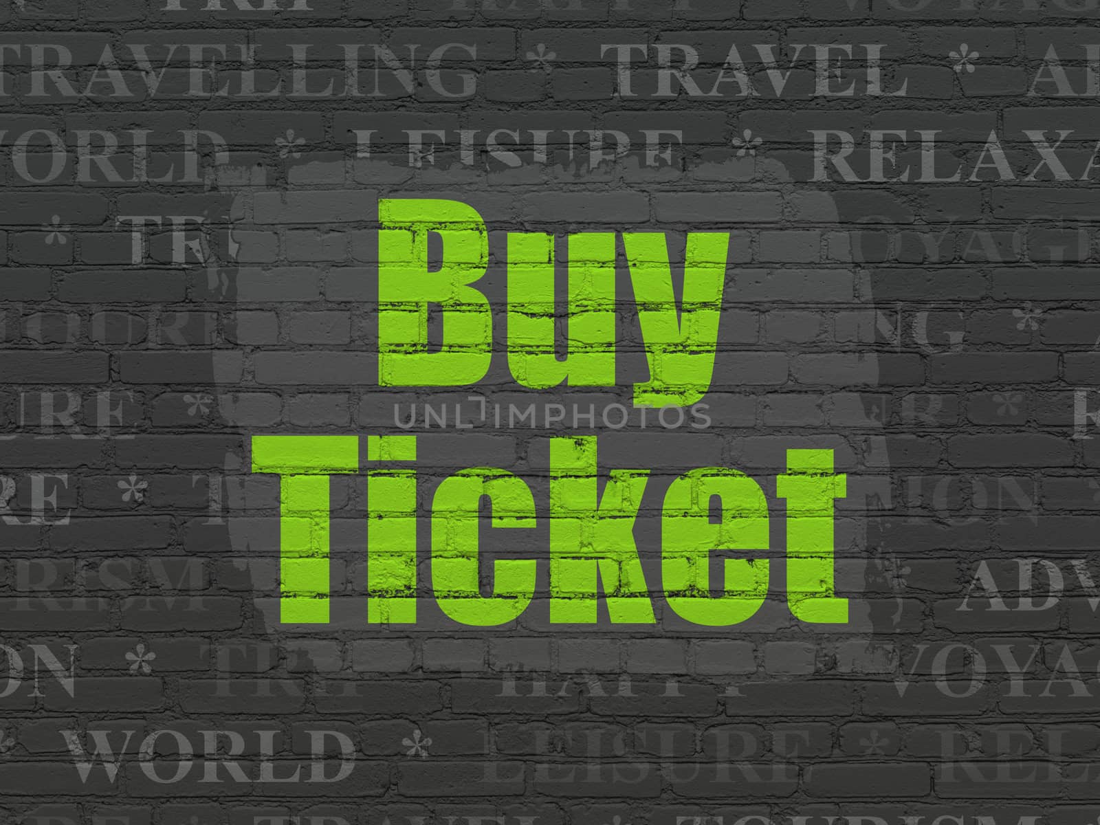 Travel concept: Buy Ticket on wall background by maxkabakov