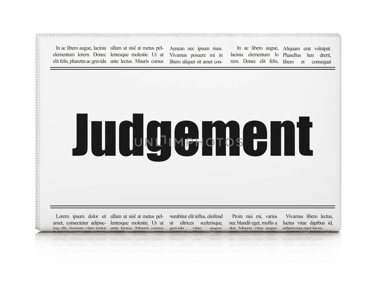 Law concept: newspaper headline Judgement by maxkabakov