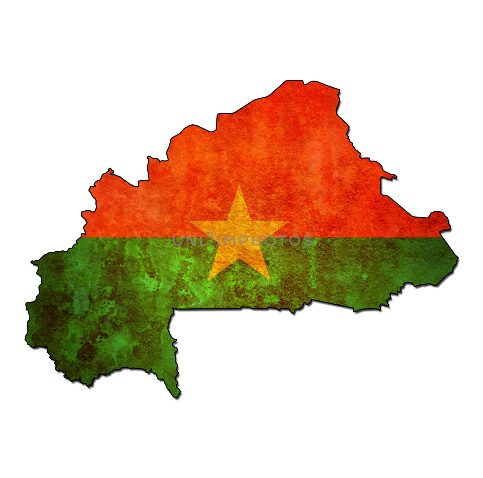 burkina faso territory with flag by michal812