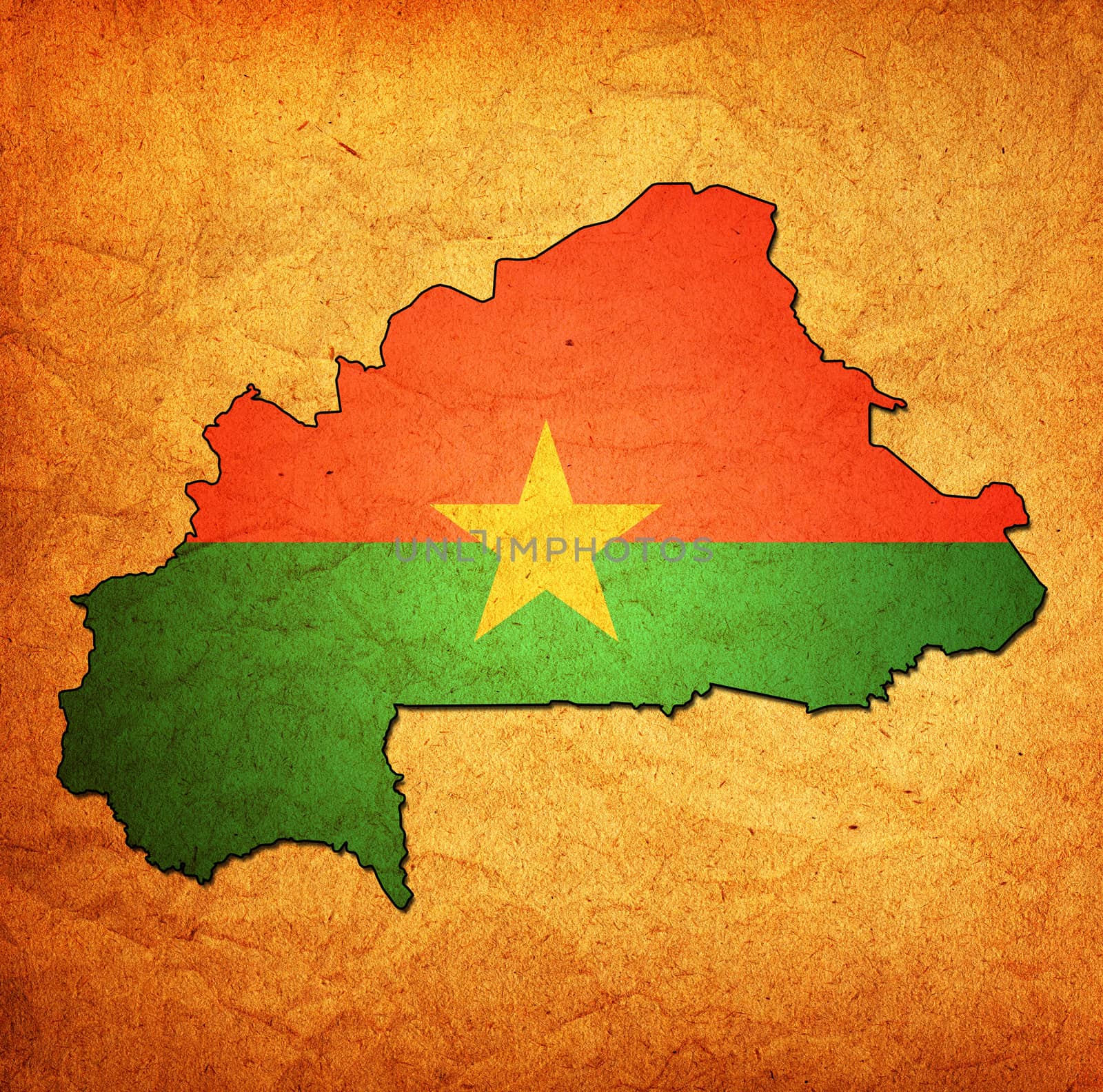 burkina faso territory with flag by michal812