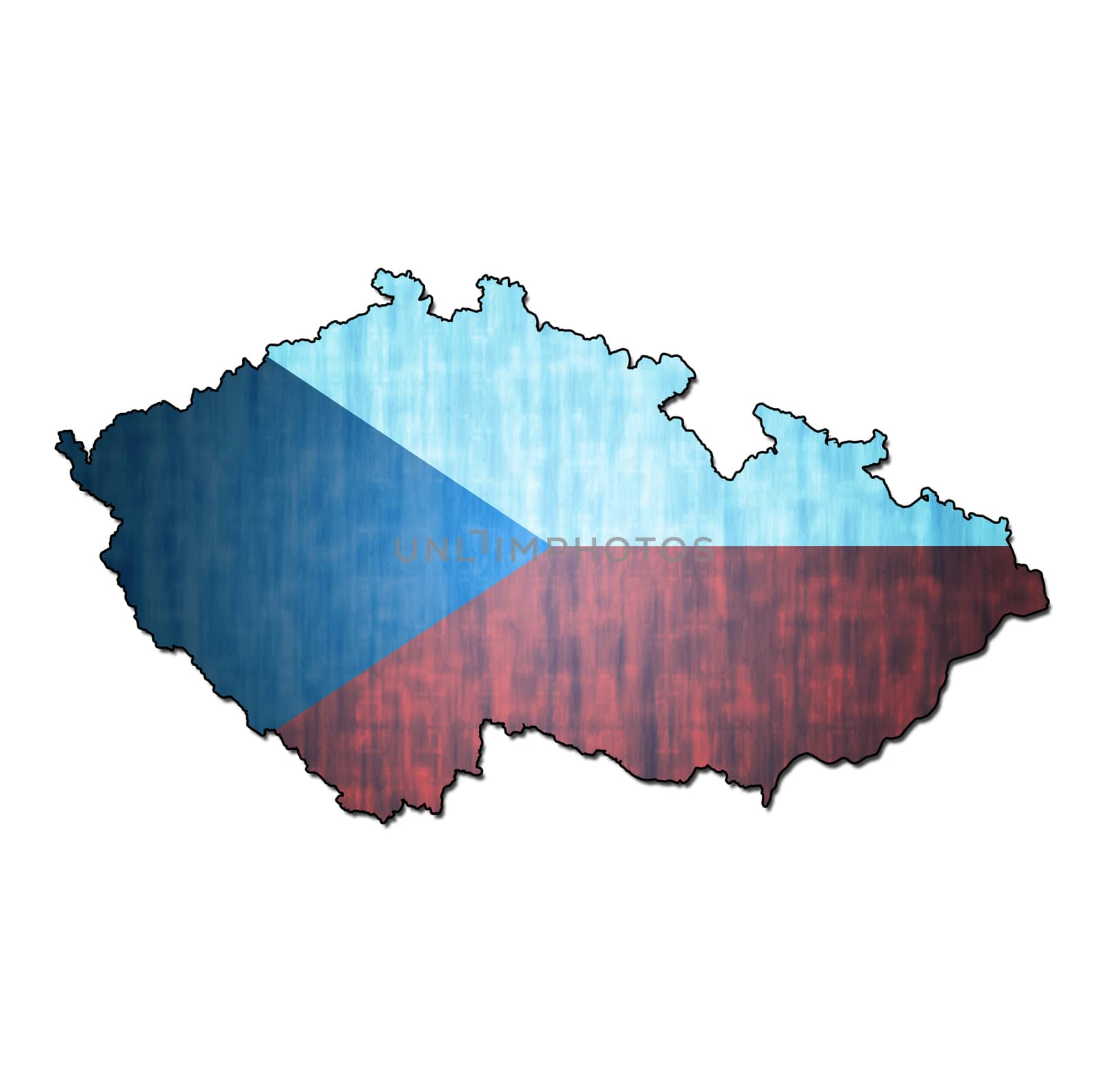 czechoslovakia territory with flag by michal812