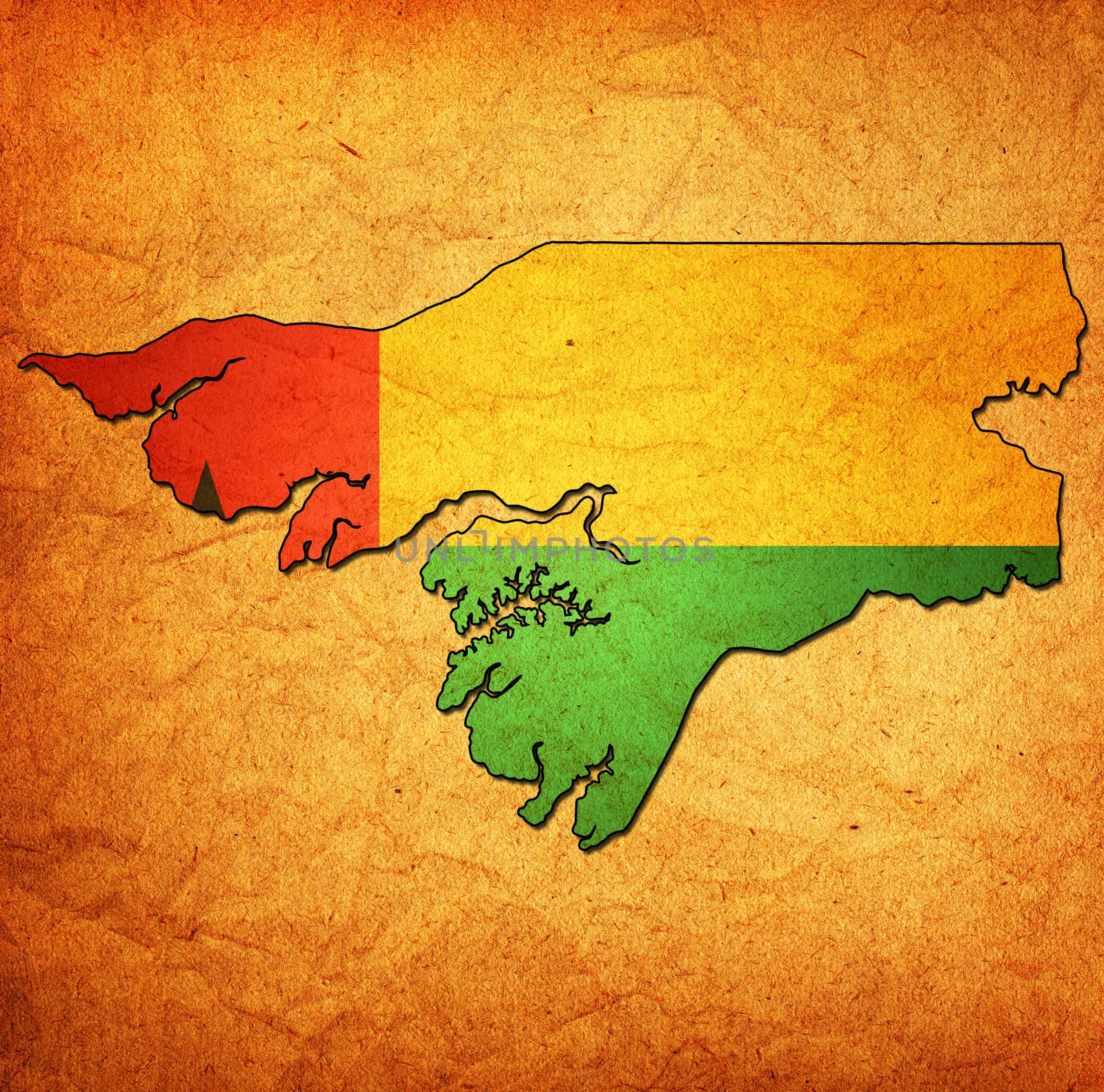 guinea bissau territory with flag by michal812