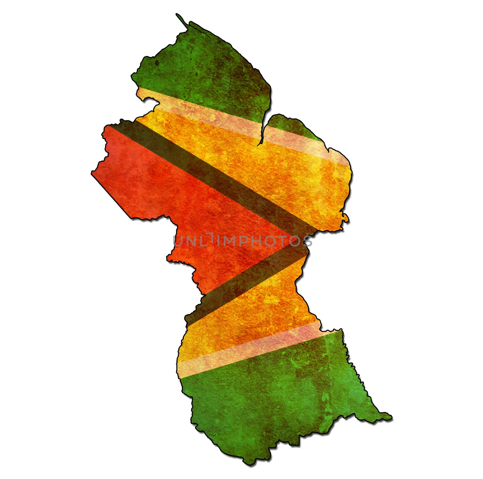 guyana territory with flag by michal812