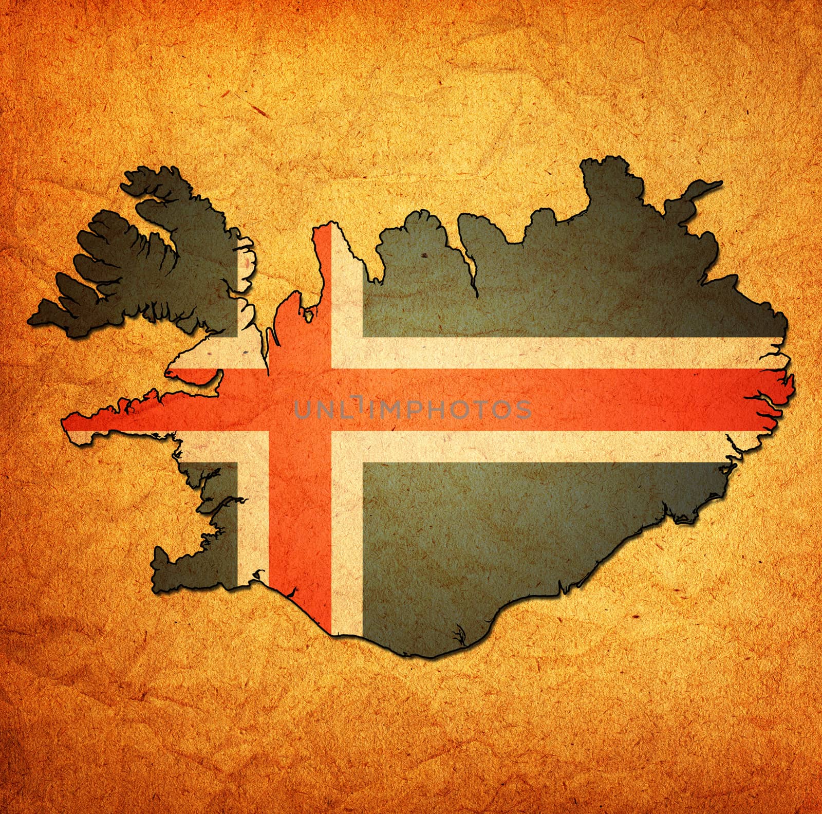 iceland territory with flag by michal812