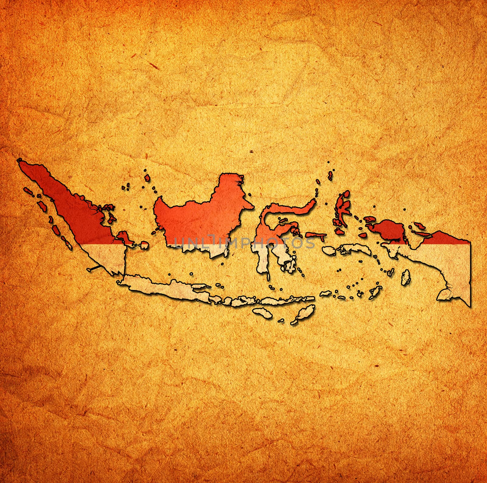 indonesia territory with flag by michal812