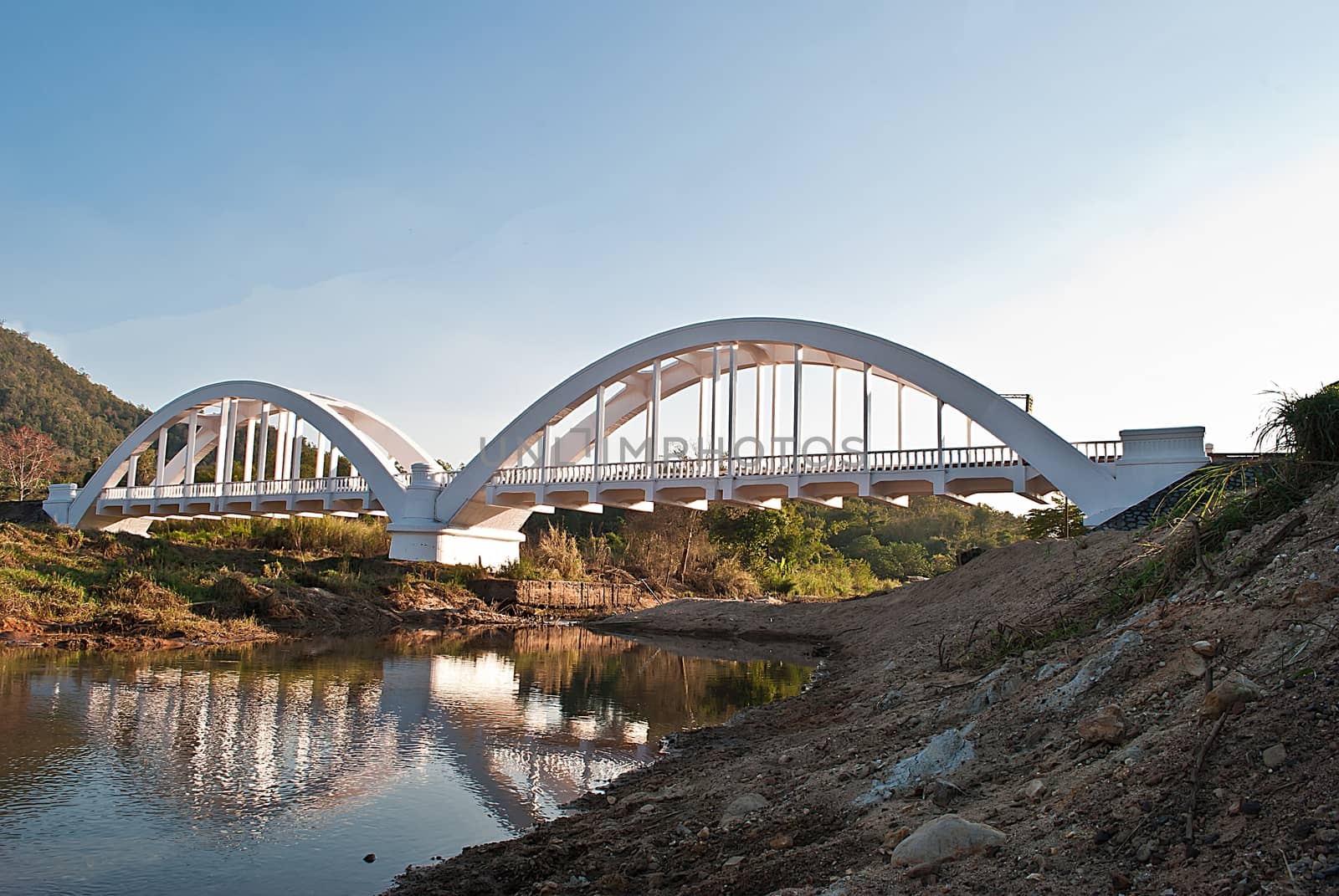 White train bridge, northern Thailand by rakoptonLPN