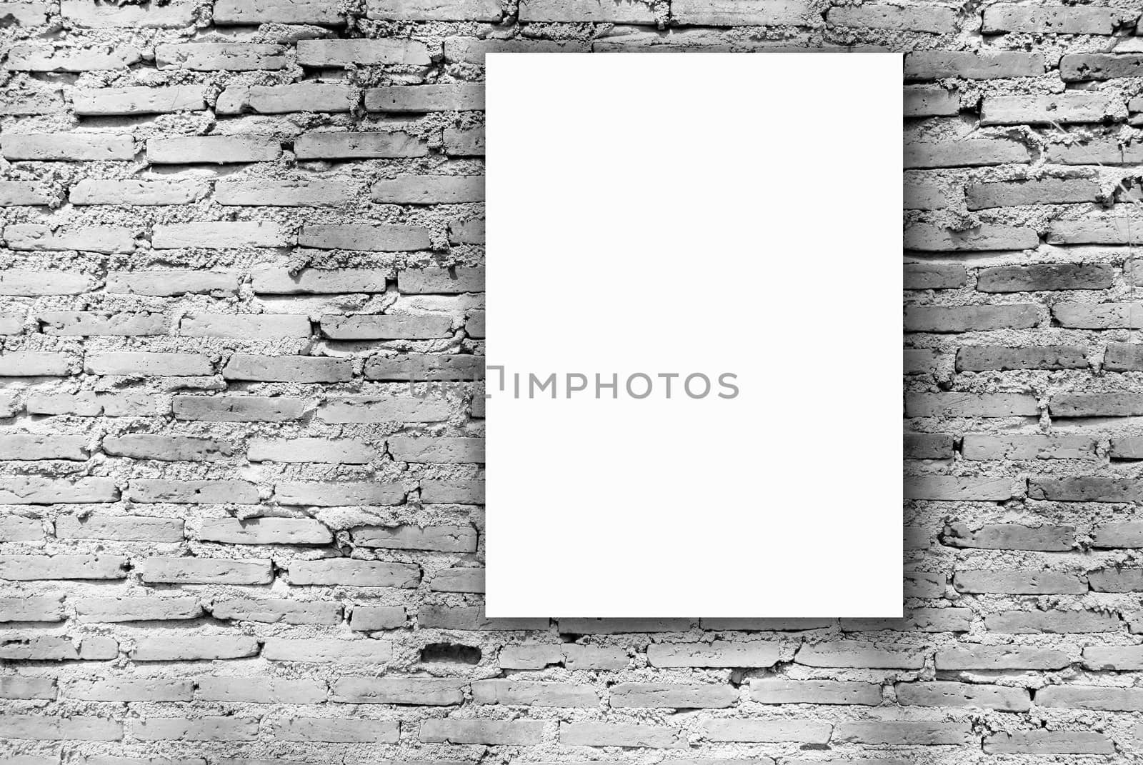 white paper on old brick wall texture, grunge wall by rakoptonLPN