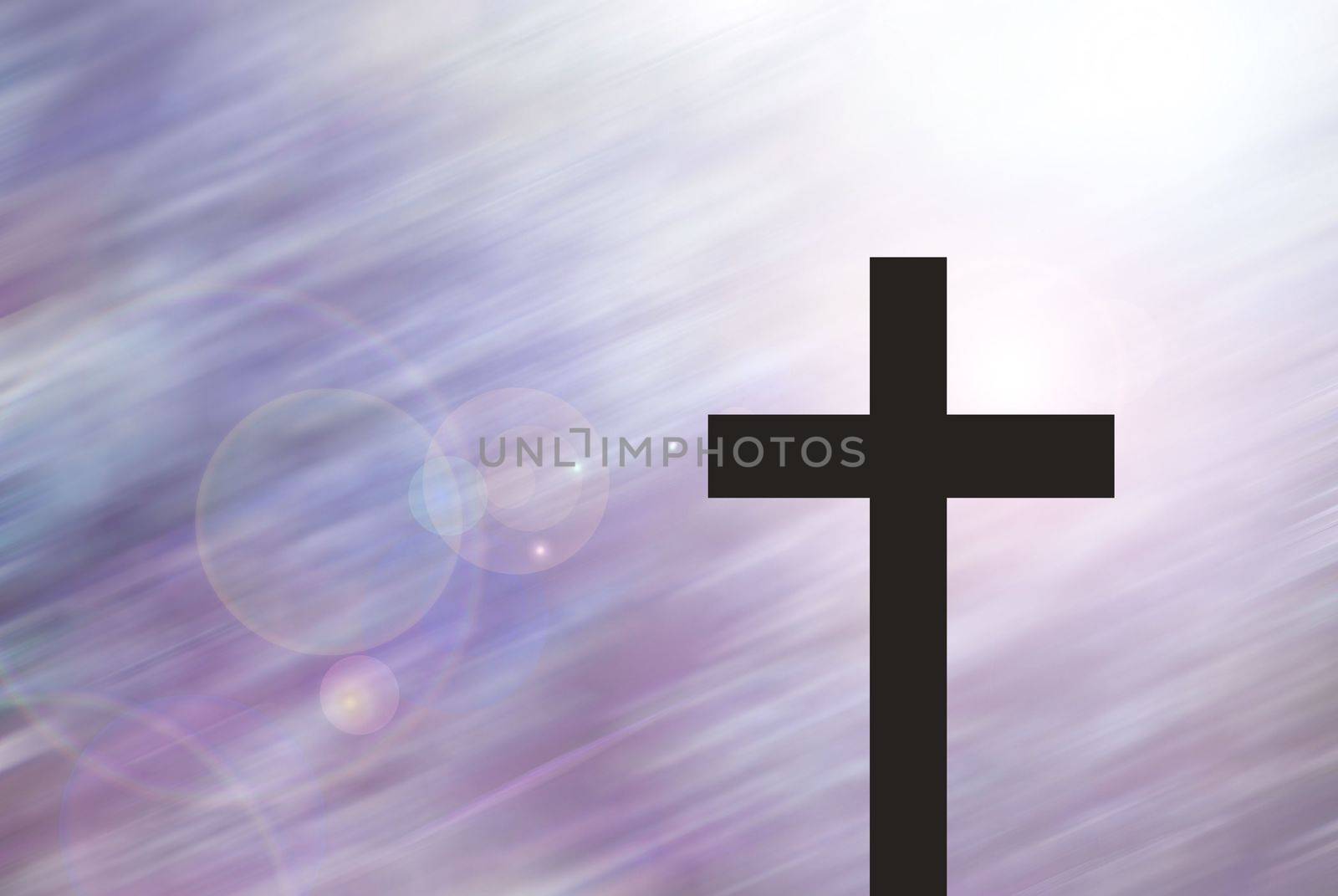 The Chirst Cross On Motion Blur Background With Lighting Lens Flare by rakoptonLPN