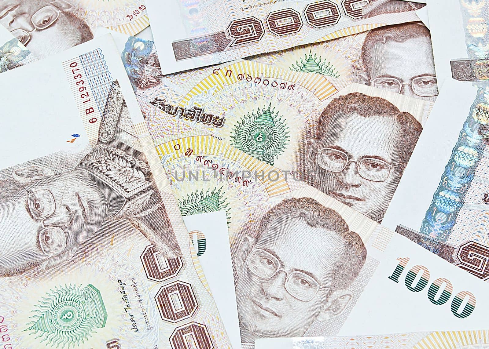 thai money banknotes closeup background