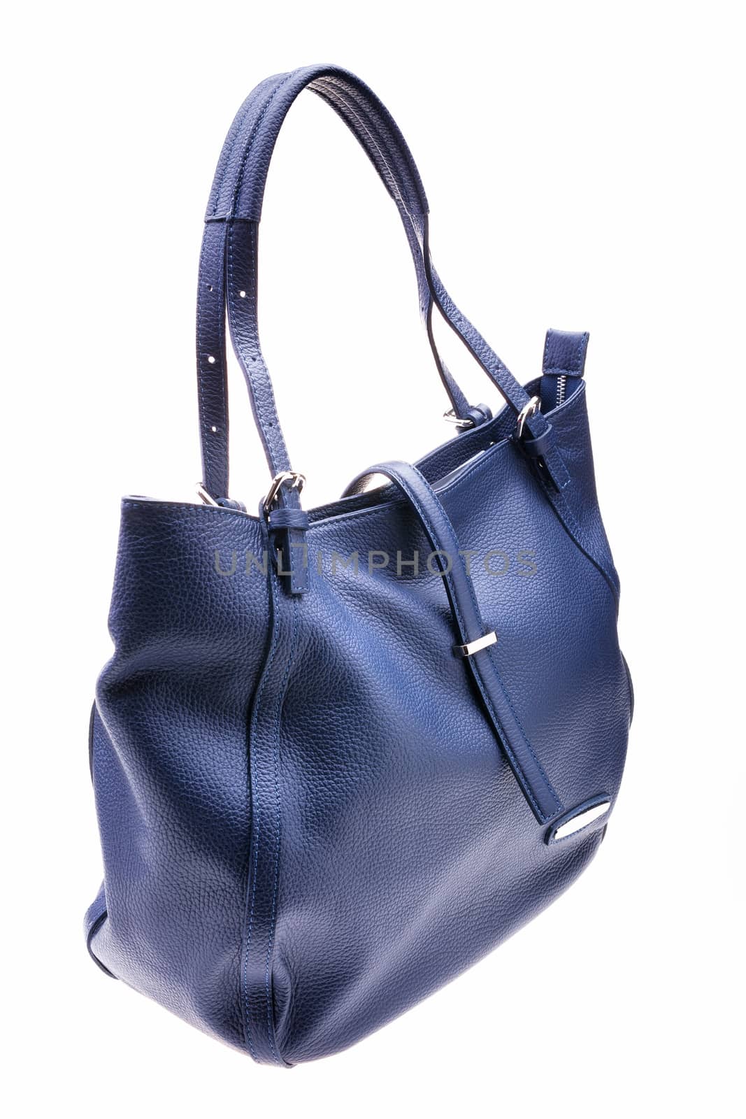 Blue womens bag isolated on white background. by igor_stramyk