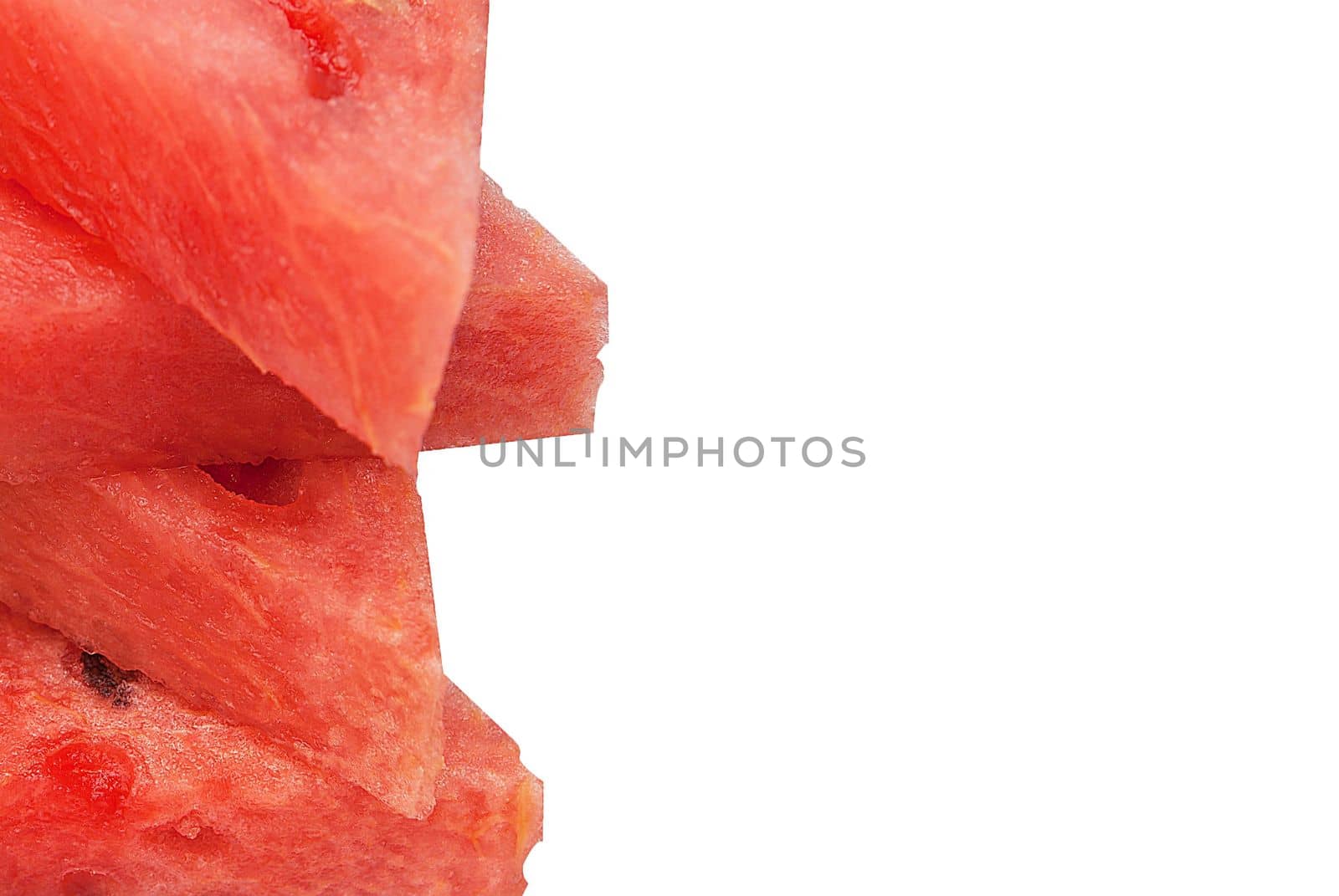 Slices of watermelon isolated on white background with space for text