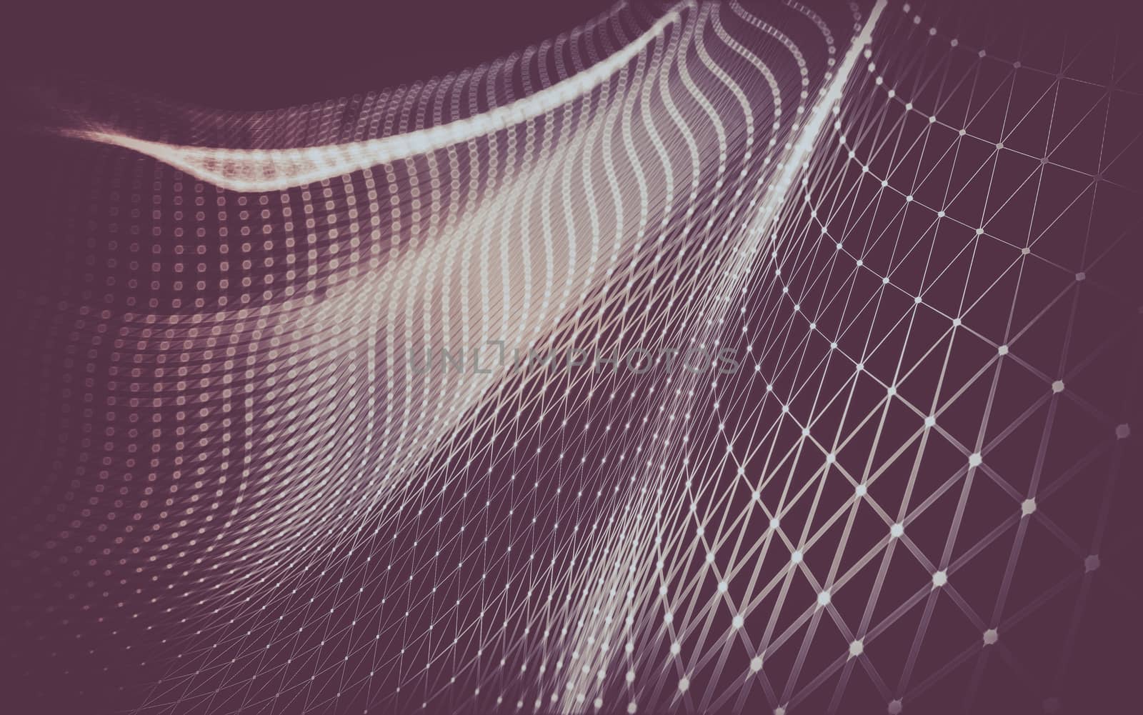 Abstract polygonal space low poly dark background with connecting dots and lines. Connection structure.