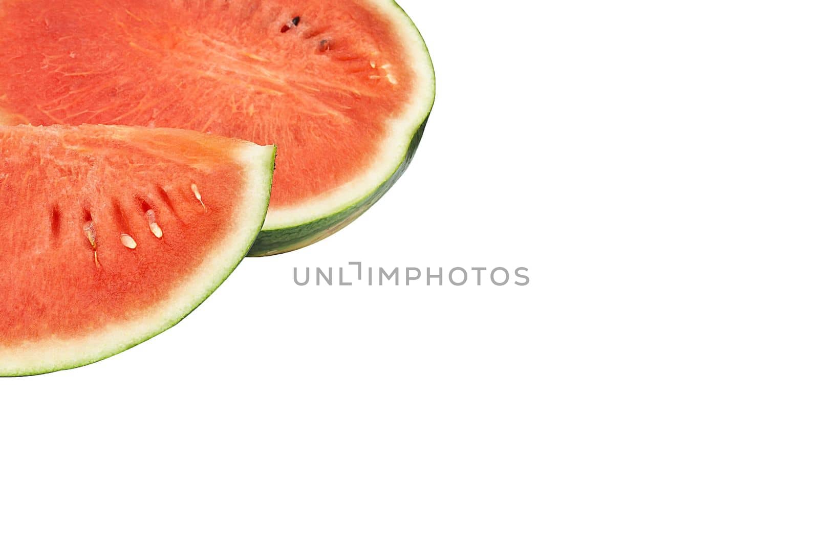 Slices of watermelon isolated on white background with space for text by rakoptonLPN