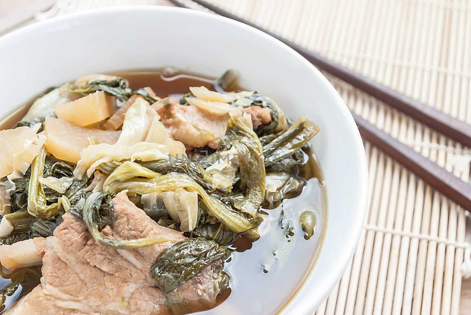 Chinese vegetable stew closeup, asian food (Jab Chai)