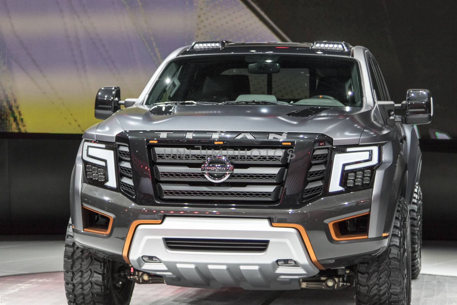 DETROIT - JANUARY 17 :The 2017 Nissan Titan Pickup truck at The  by snokid