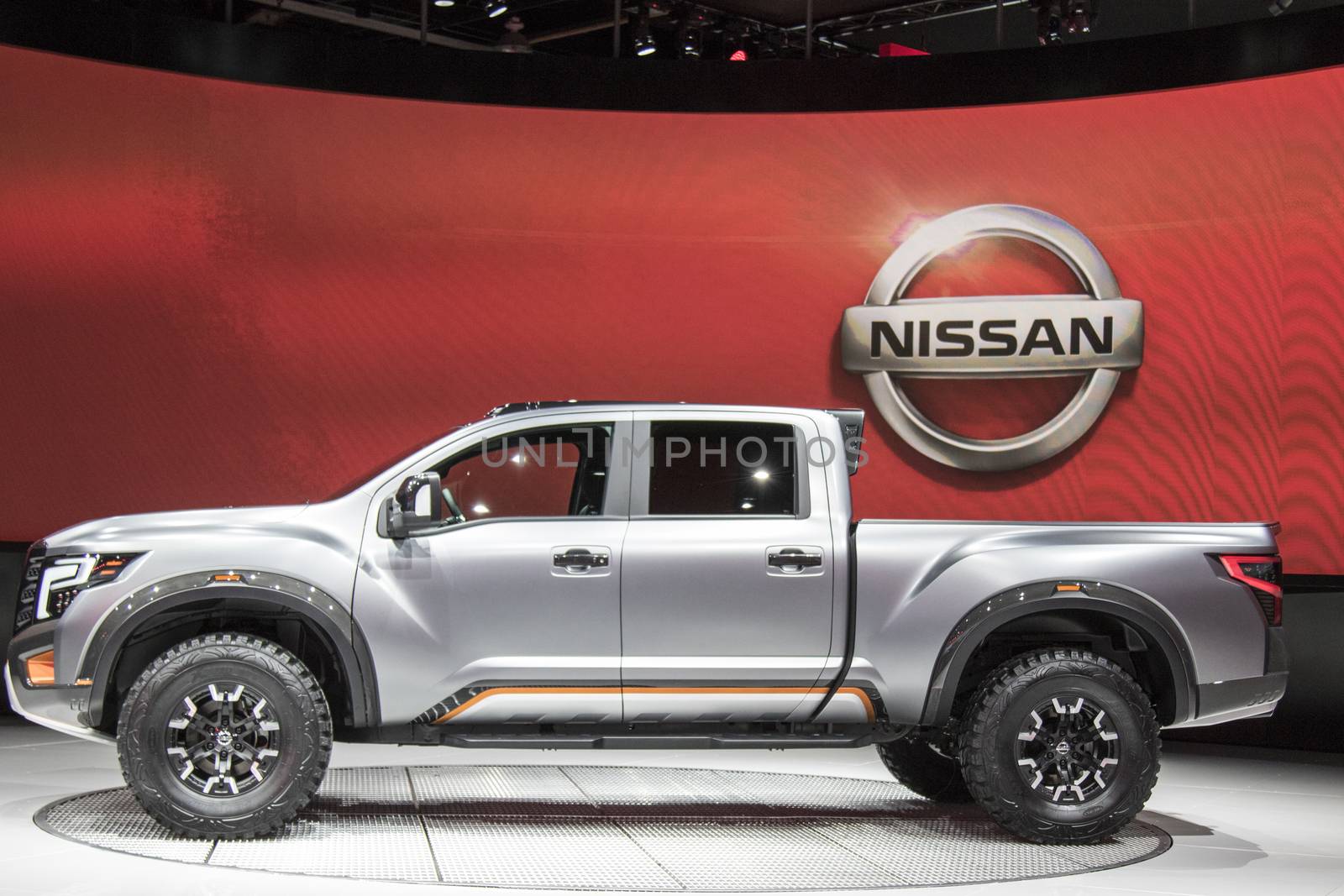 DETROIT - JANUARY 17 :The 2017 Nissan Titan Pickup truck at The  by snokid