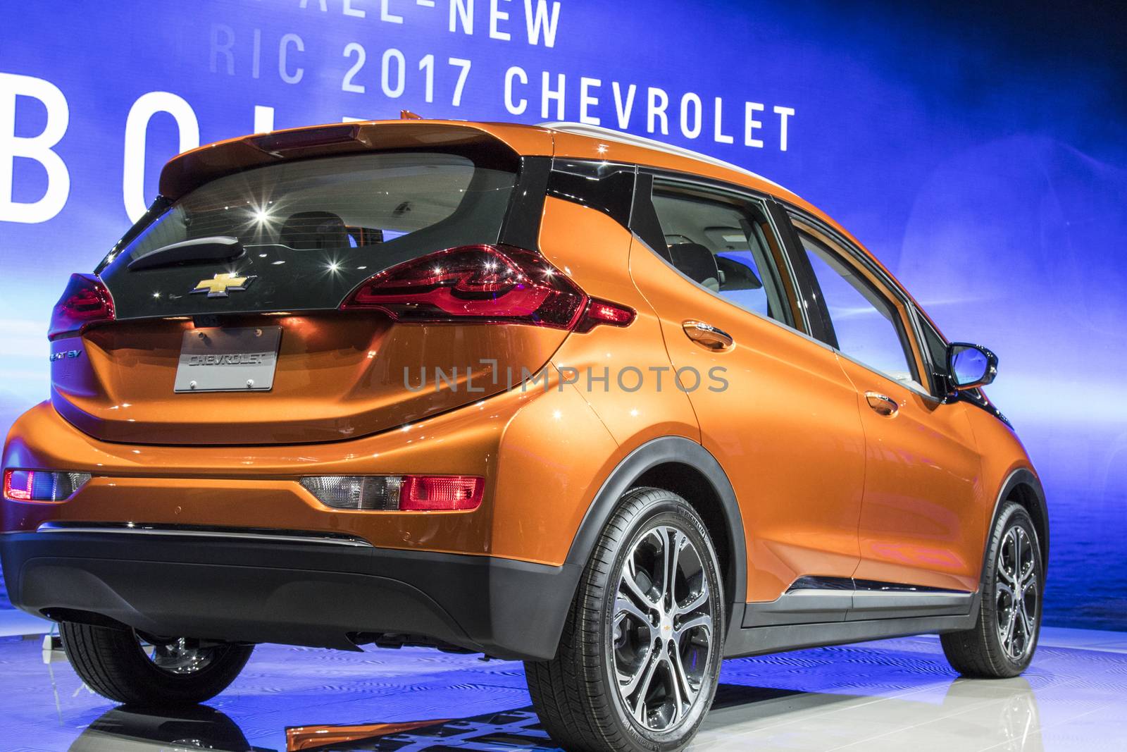 DETROIT - JANUARY 17 :The 2017 Chevrolet Bolt EV at The North Am by snokid