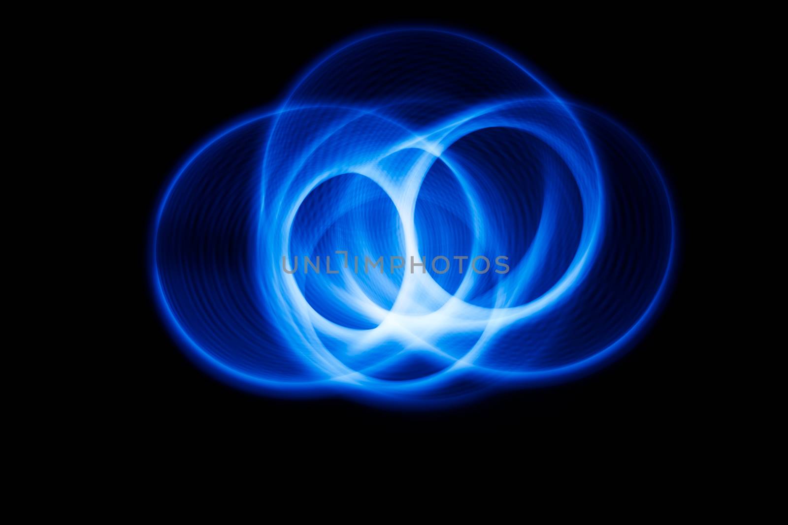 Sound waves in the visible blue color in the dark