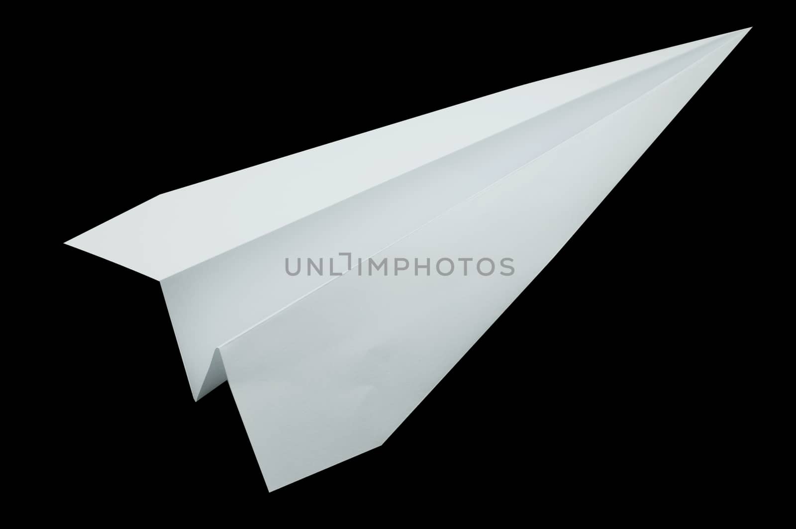 Airplane origami, folding paper in airplane shape, white color