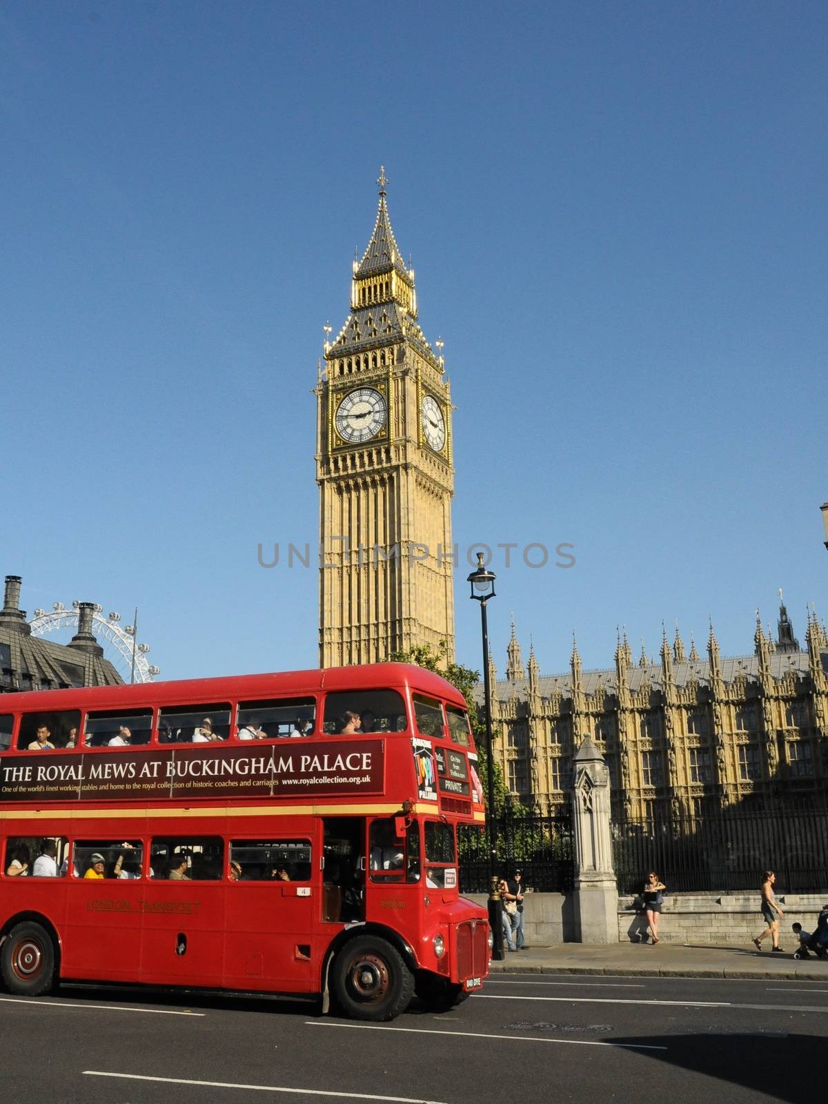 London bus and Big Ben by gorilla