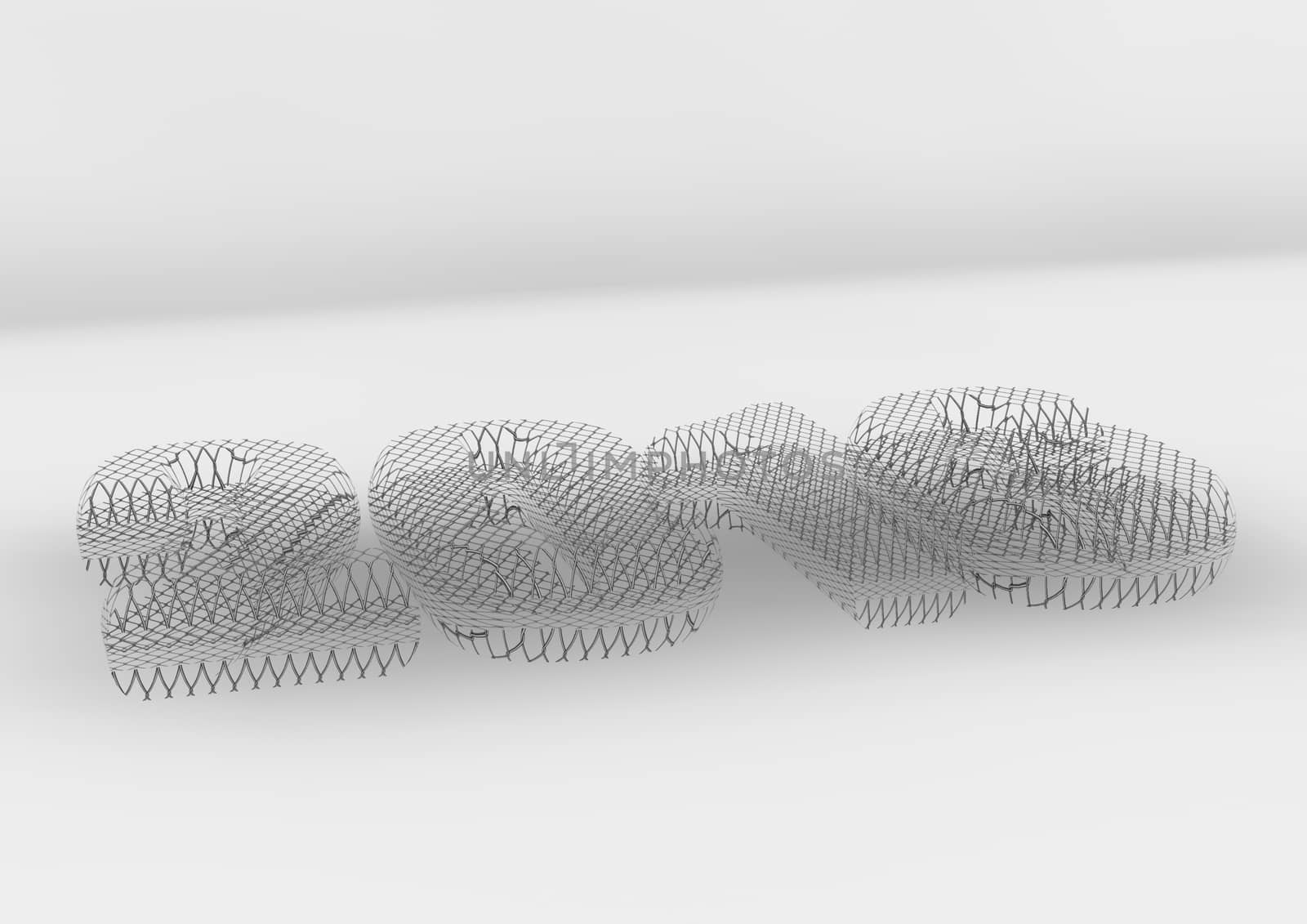 Three-dimensional inscription 2016. Creative greeting card design.