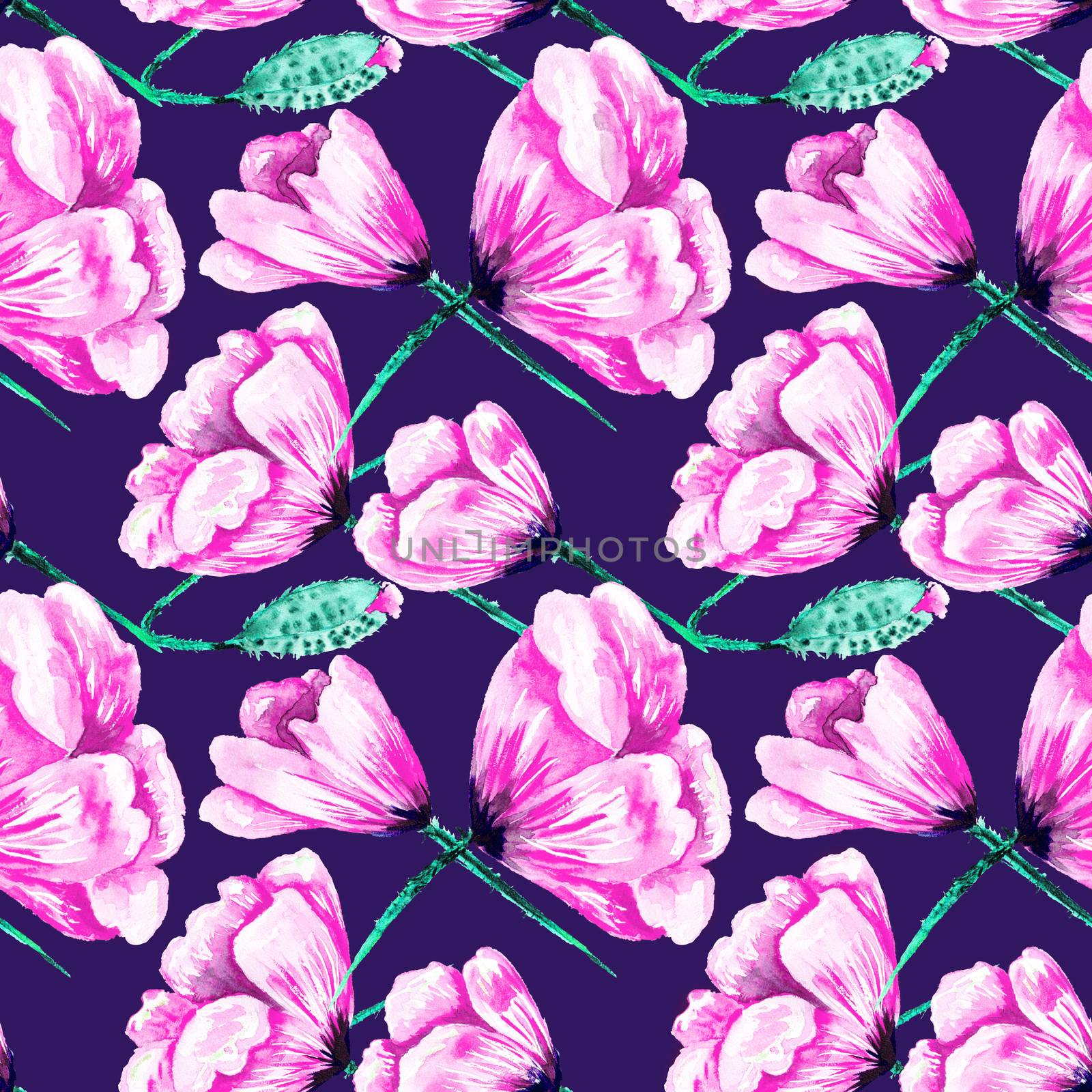 Modern Colored Poppy Pattern by kisika