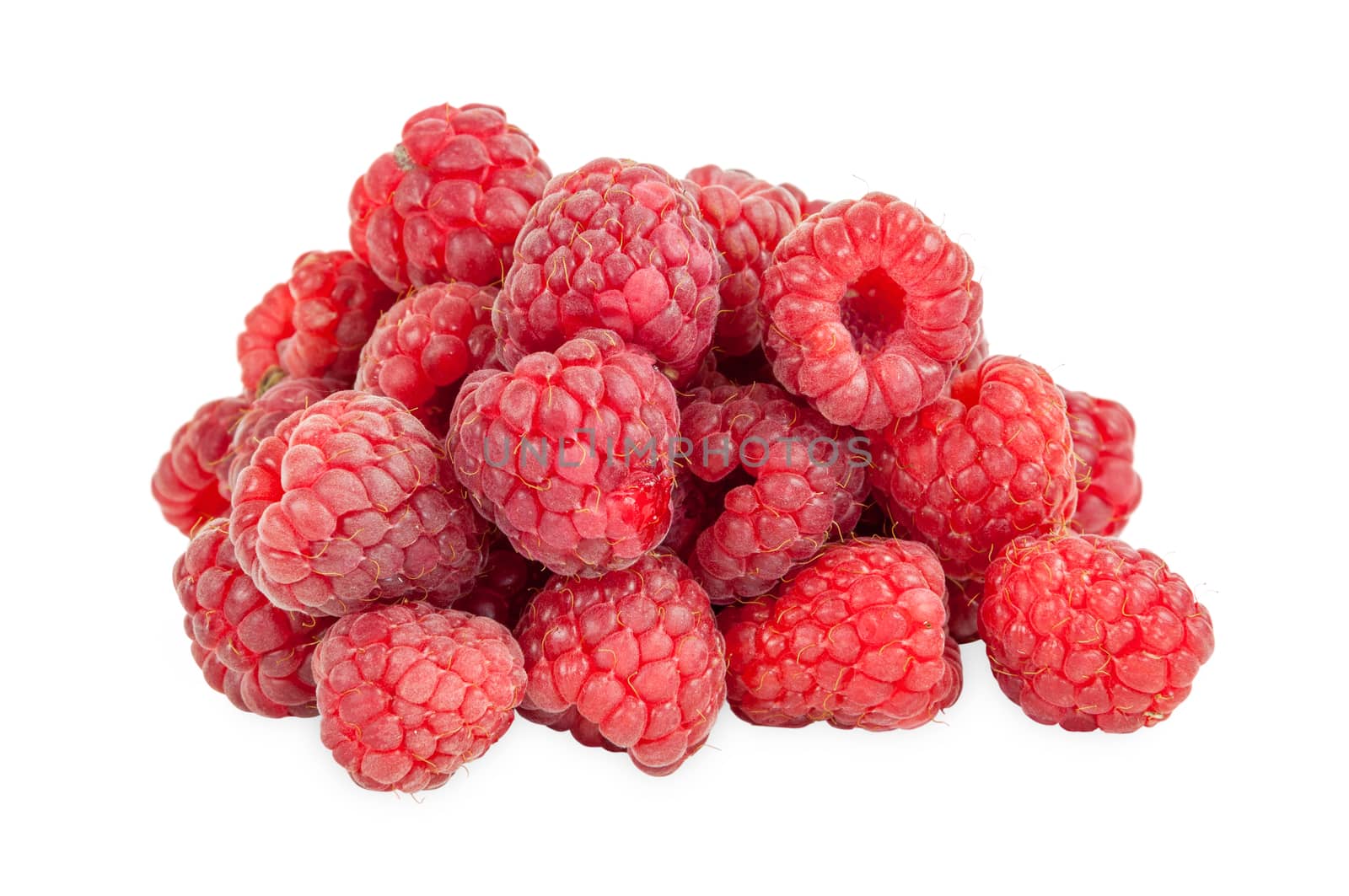 Fresh raspberries on white background by mkos83