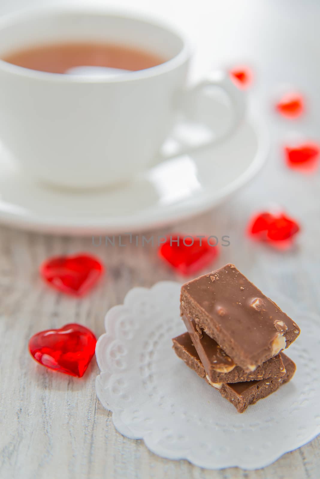 Chocolate and tea on St. Valentine day by Linaga
