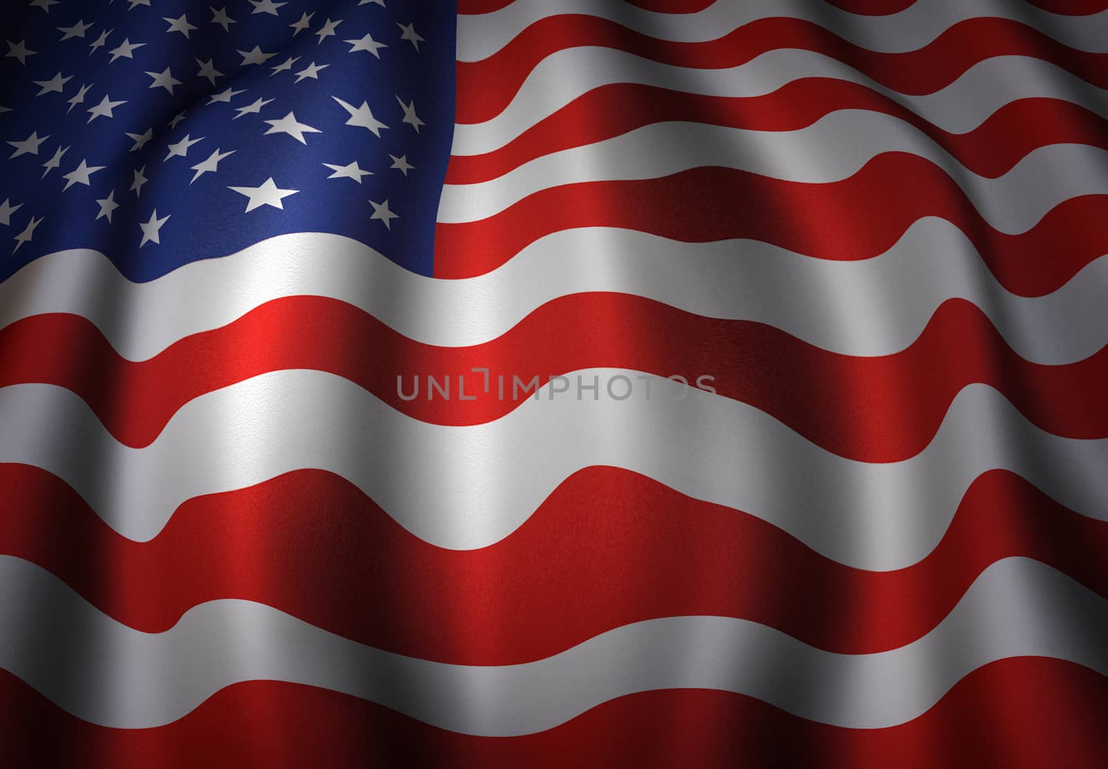 Illustration of the waving flag of the United States.