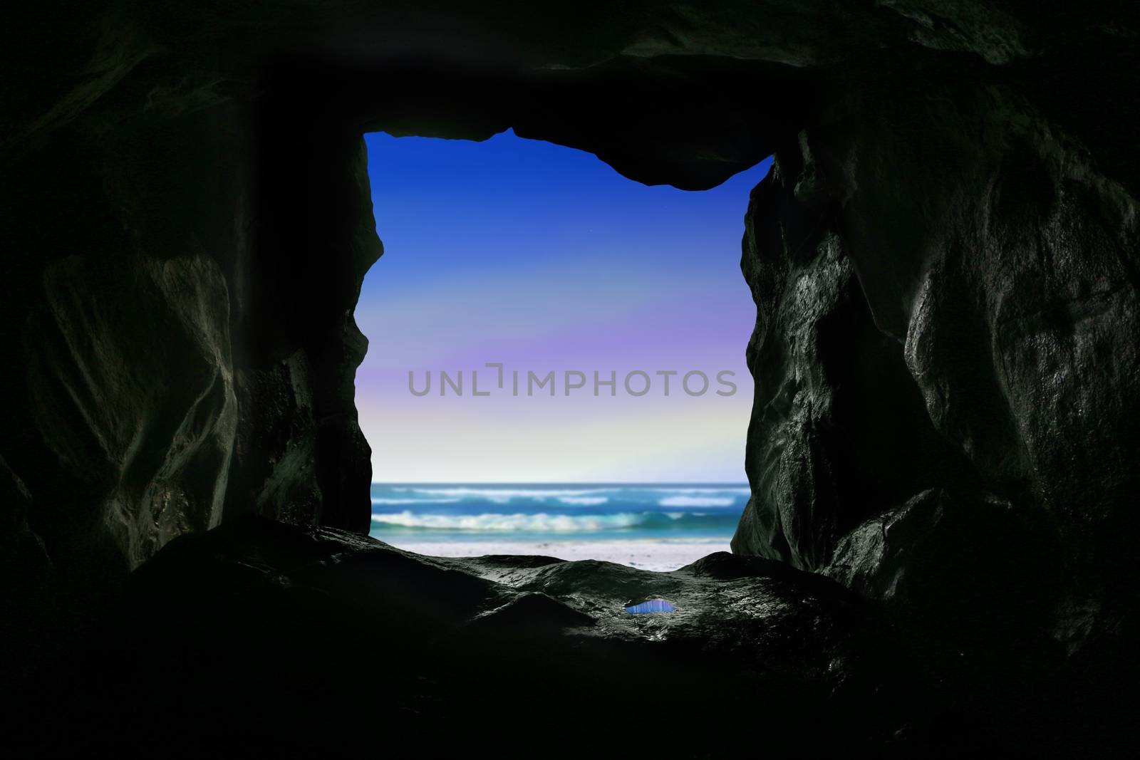 Ocean view from cave hole by razihusin