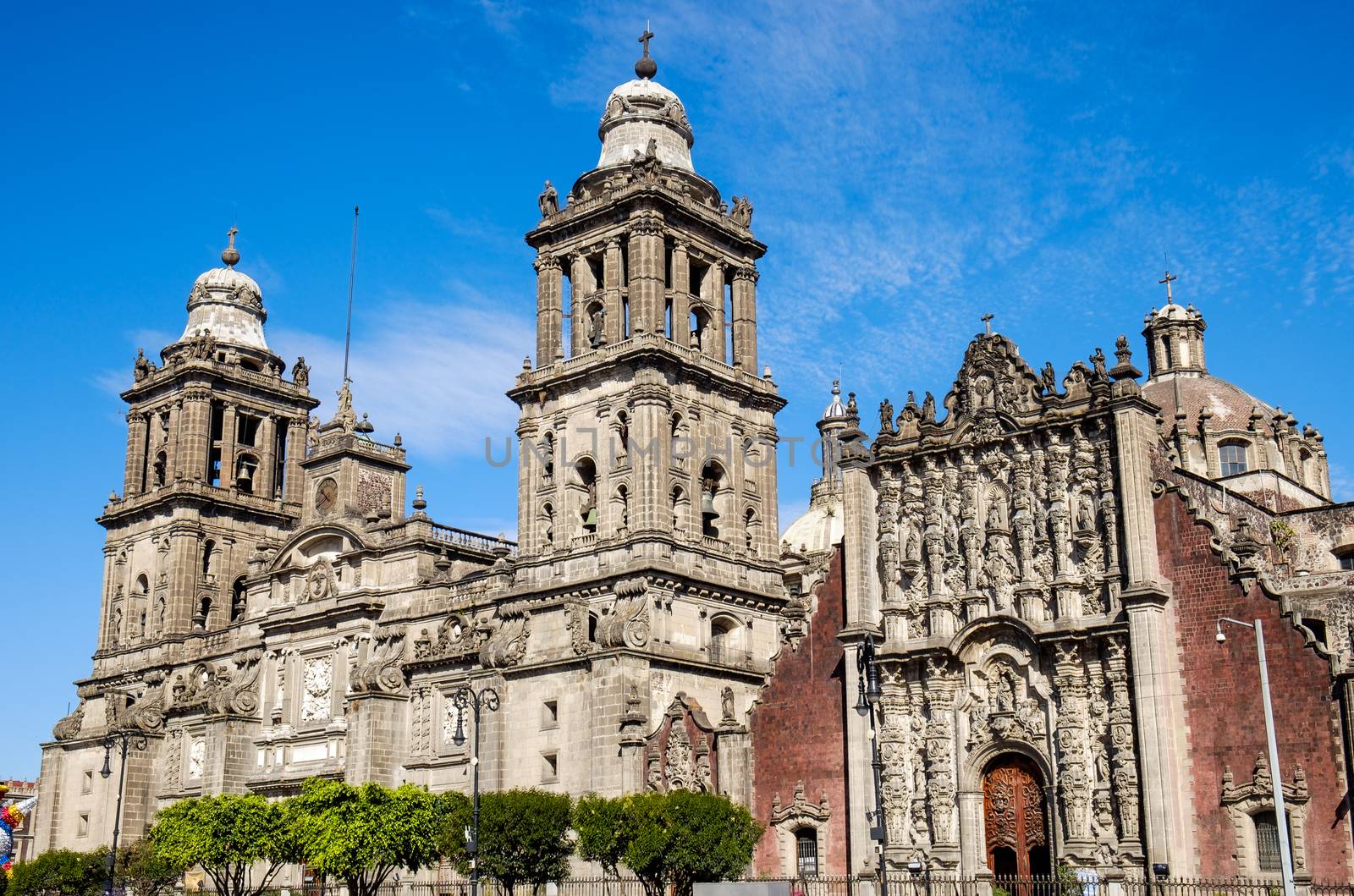 Detail view of Cathedral Metropolitana in Mexico city by martinm303