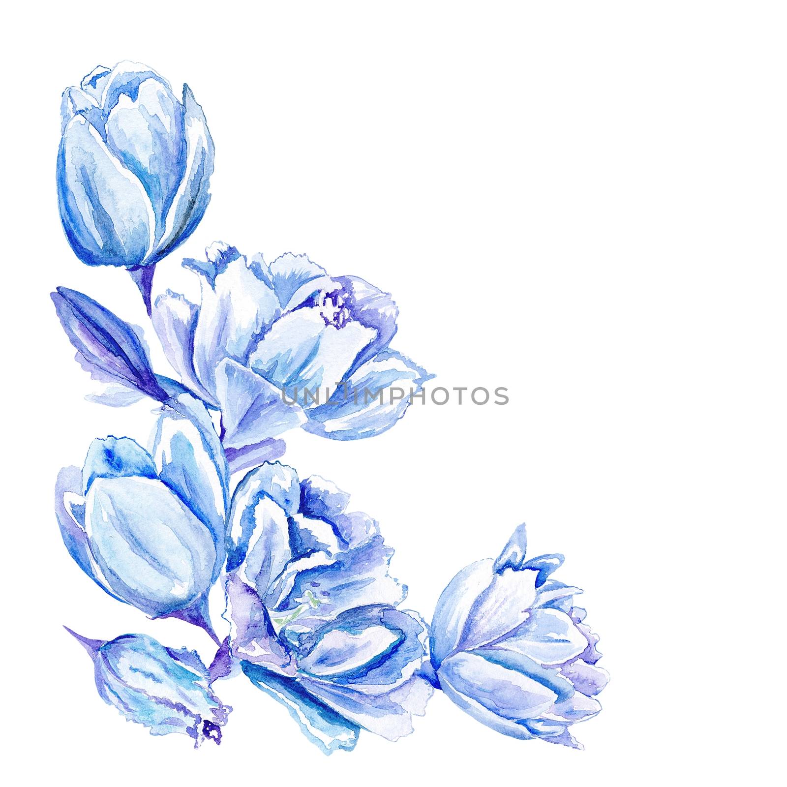 Creative blue tulip design element for invitation, card, event design