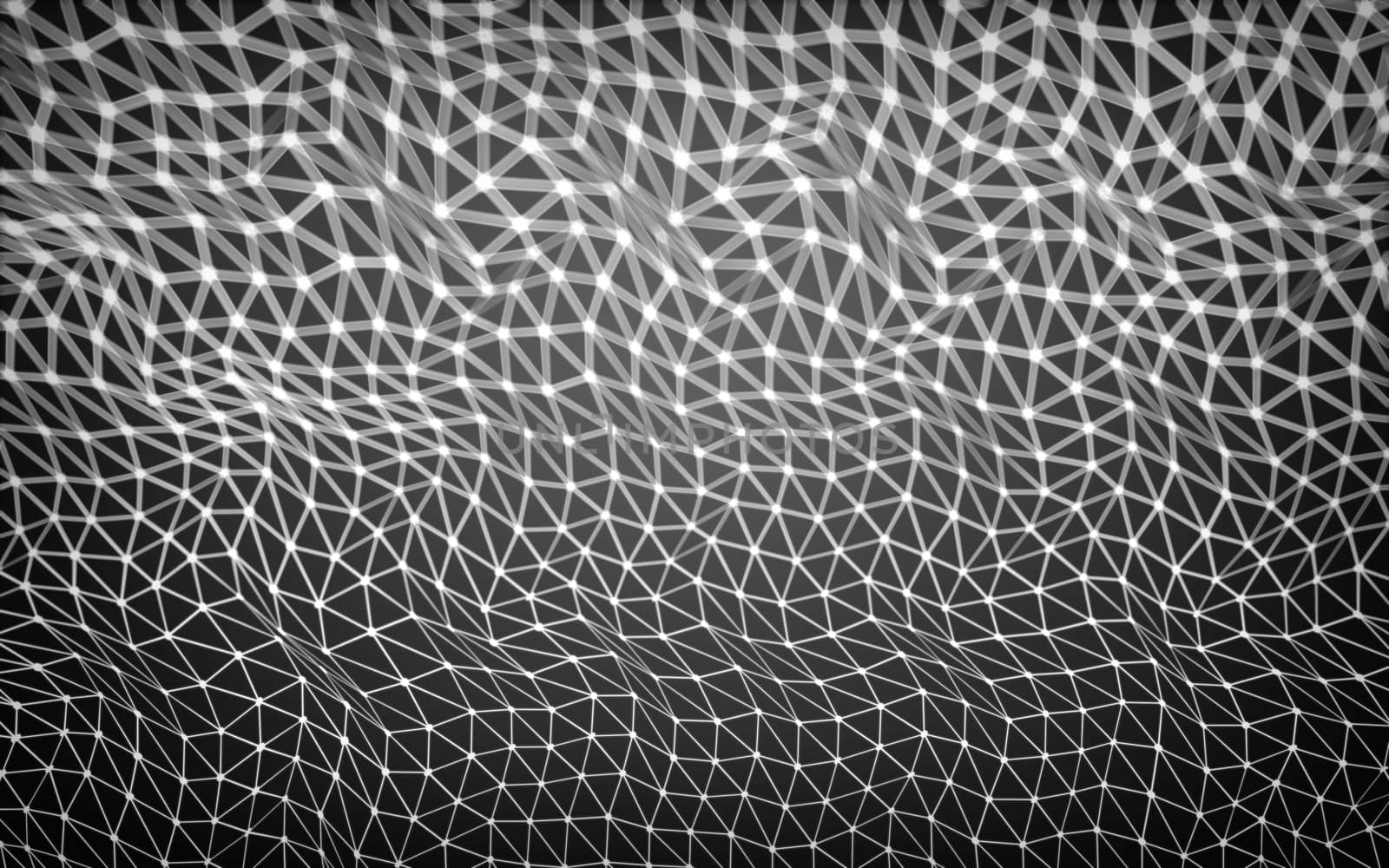 Abstract polygonal space low poly dark background with connecting dots and lines. Connection structure.