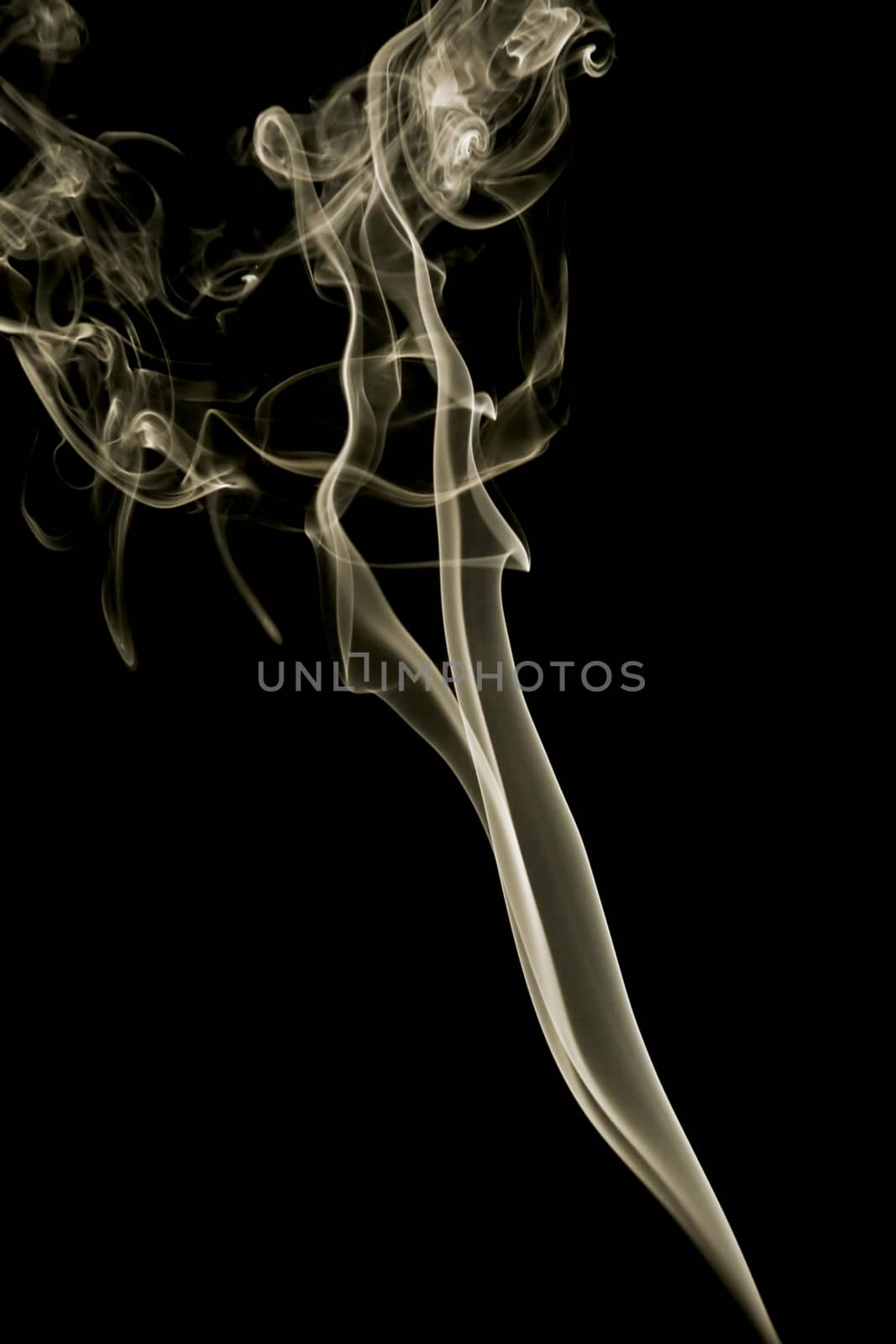 White smoke on black background