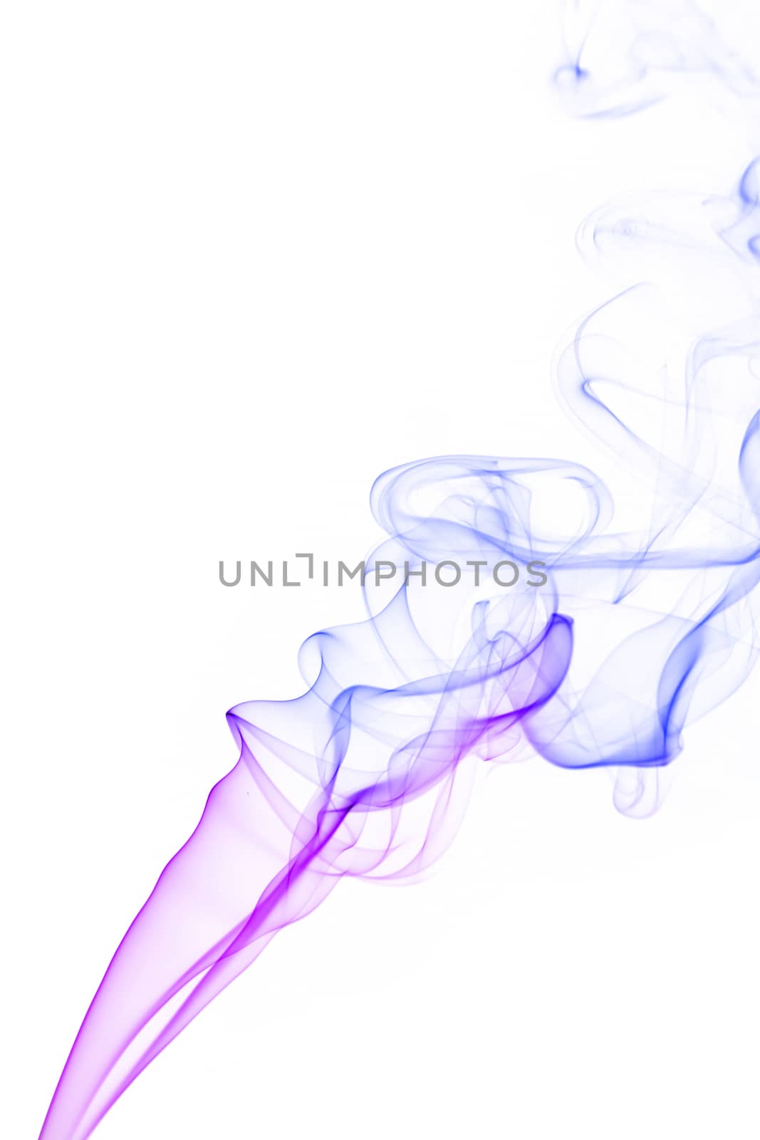 Colourful smoke on white background