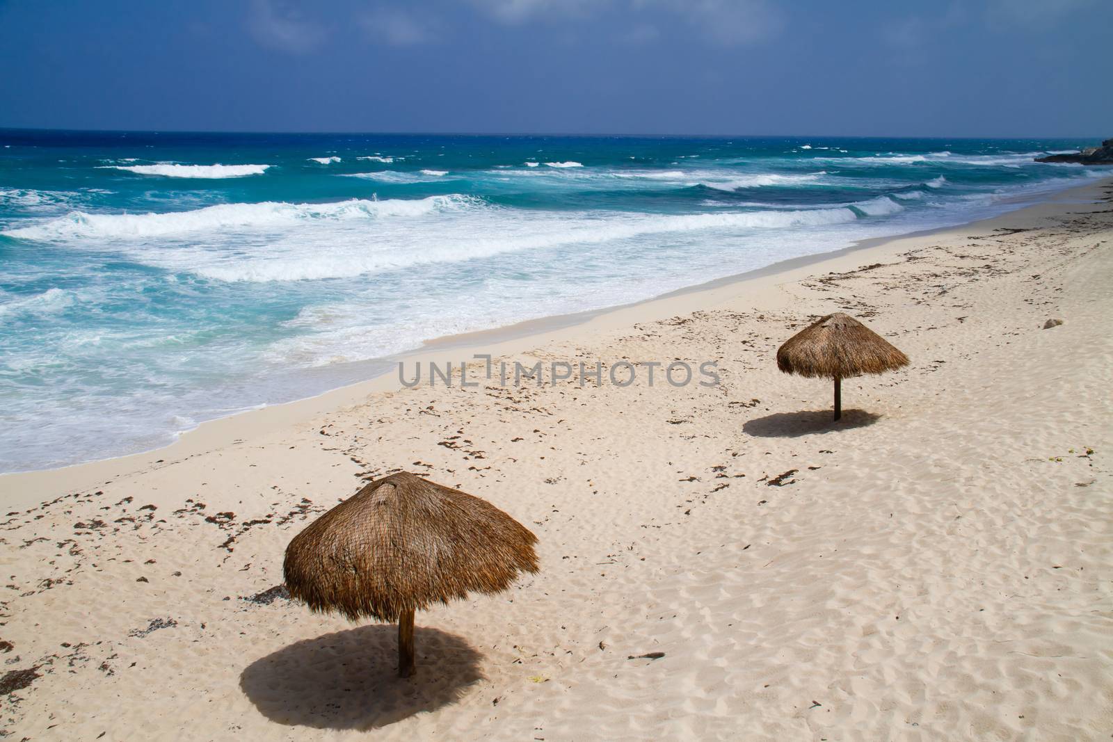 Scebe of a beach with waves (shot in Caribbean - Cozumel, Cancun, Mexico)