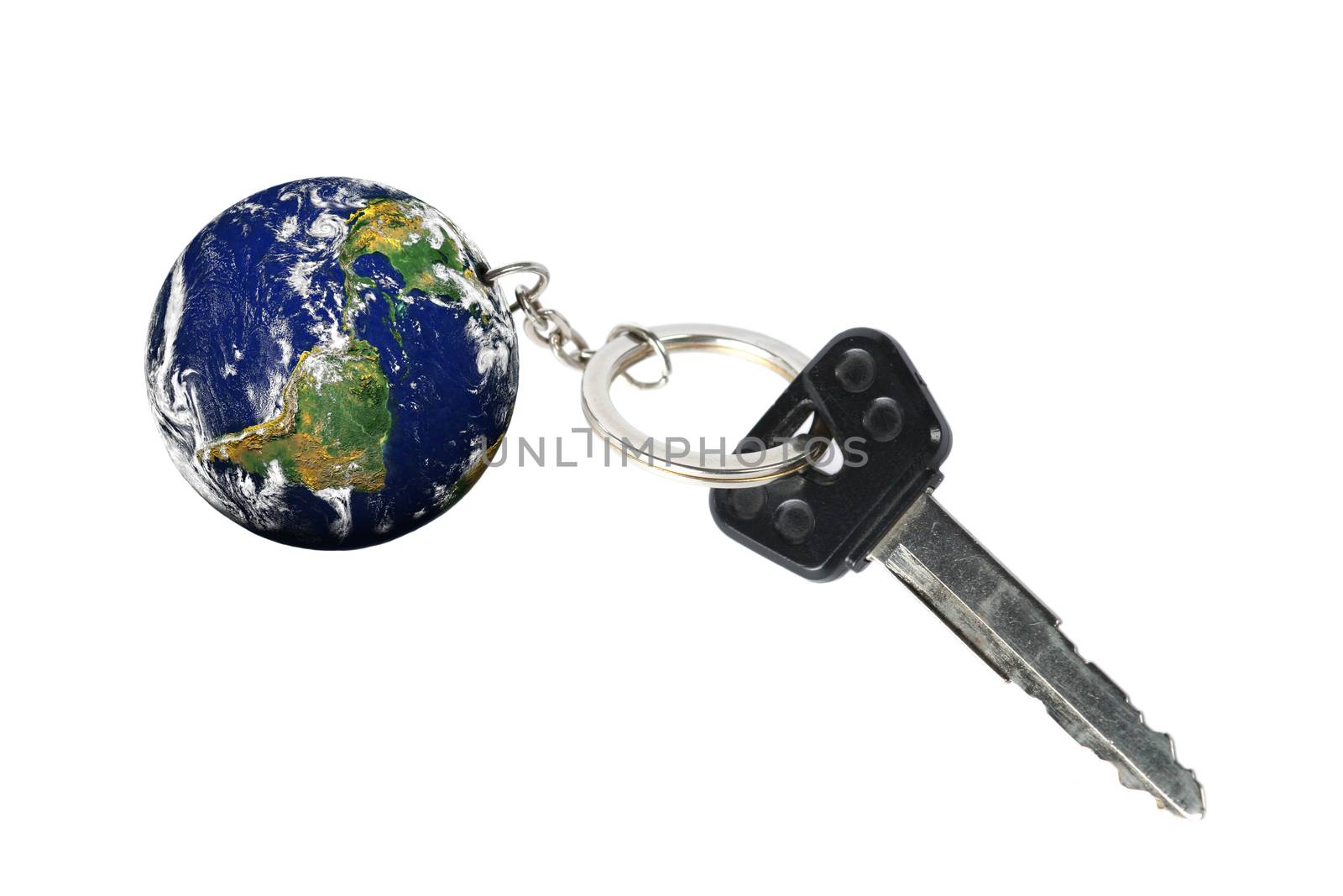 Key with Earth as a keyring
(part of the picture provided by NASA 
http://earthobservatory.nasa.gov) 
