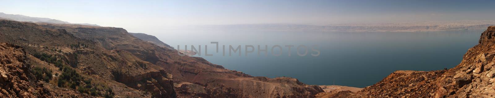 Dead sea coast on Jordan site - Israel in the distance (made from 18 vertical 10mpix pictures)