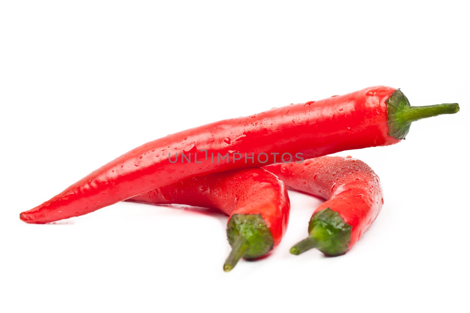 kransny hot peppers on a white background