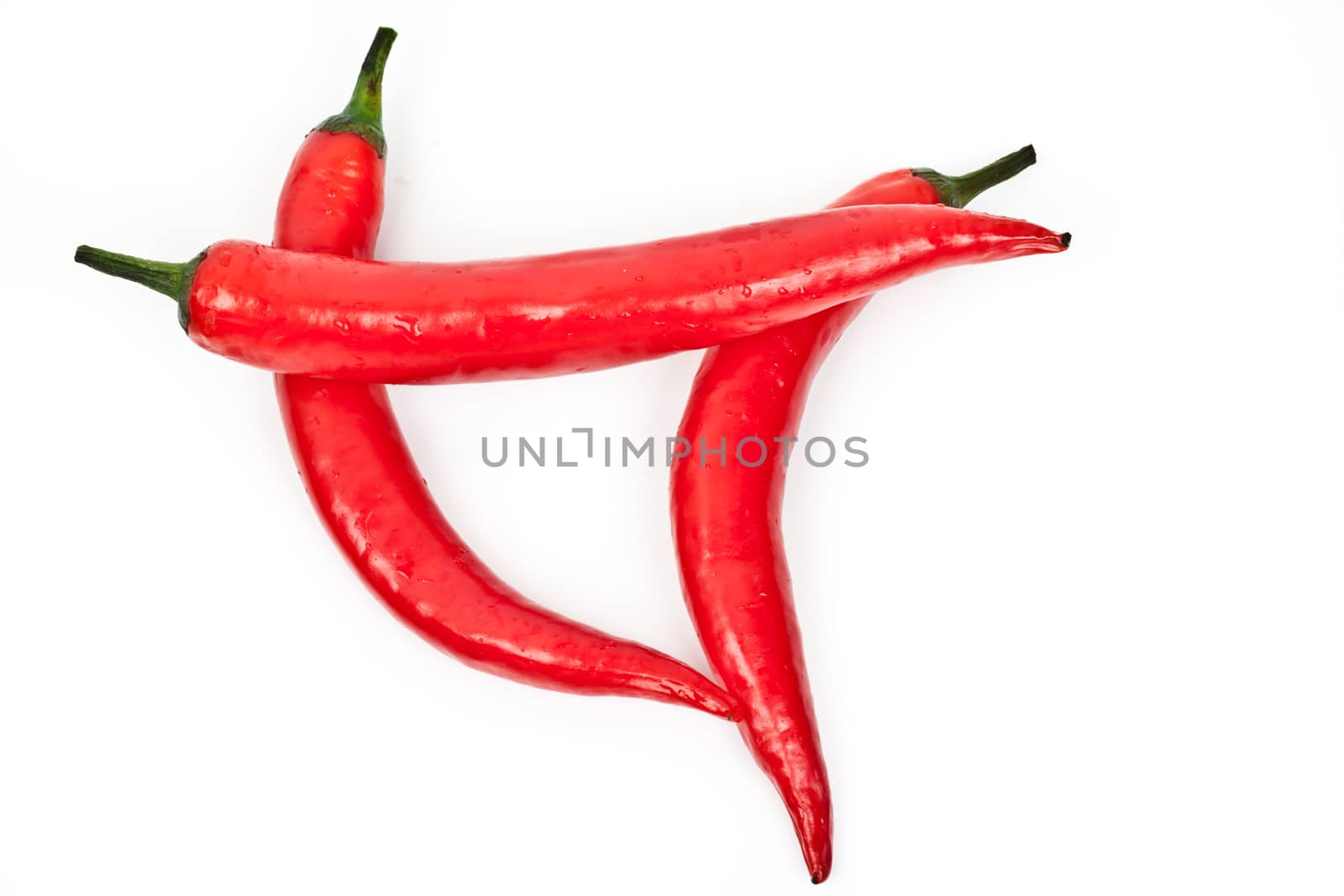 kransny hot peppers on a white background