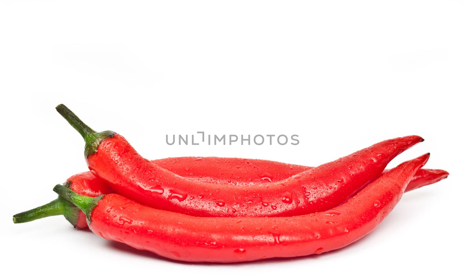 kransny hot peppers on a white background