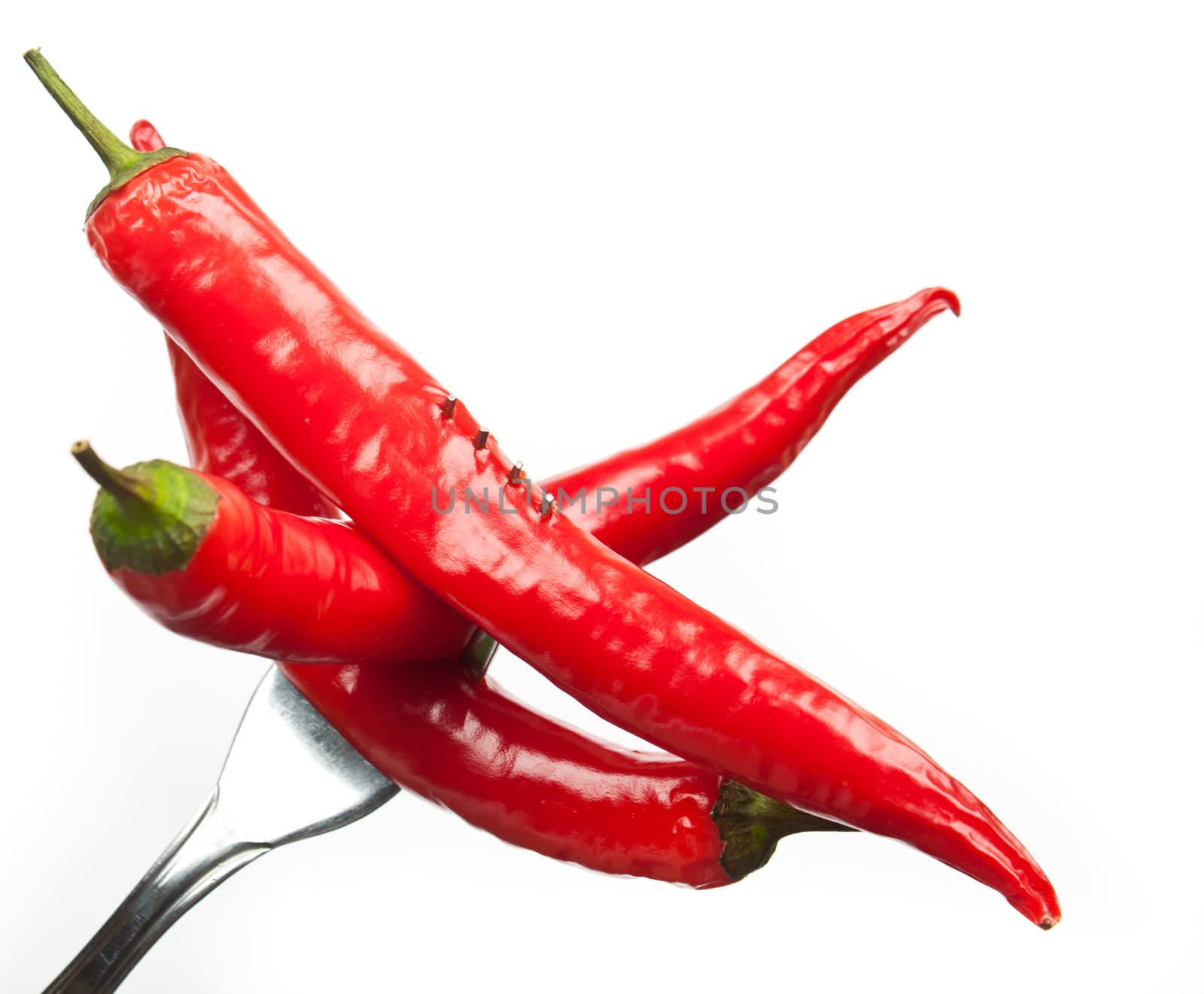 kransny hot peppers on a white background