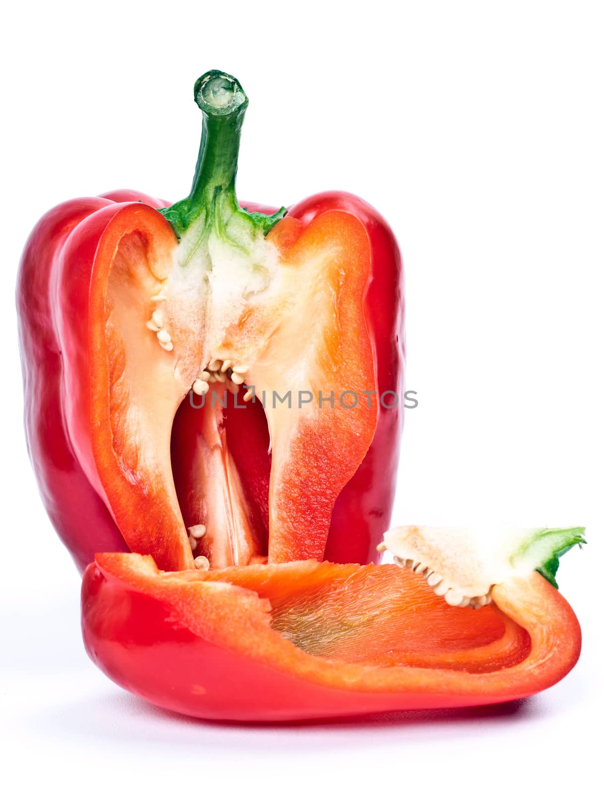 fresh red peppers on a light background