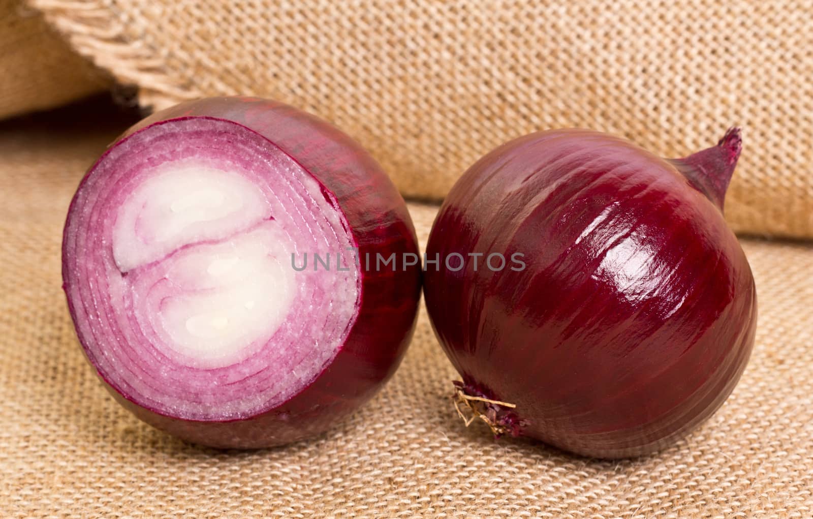 fresh onion on sacking by aziatik13