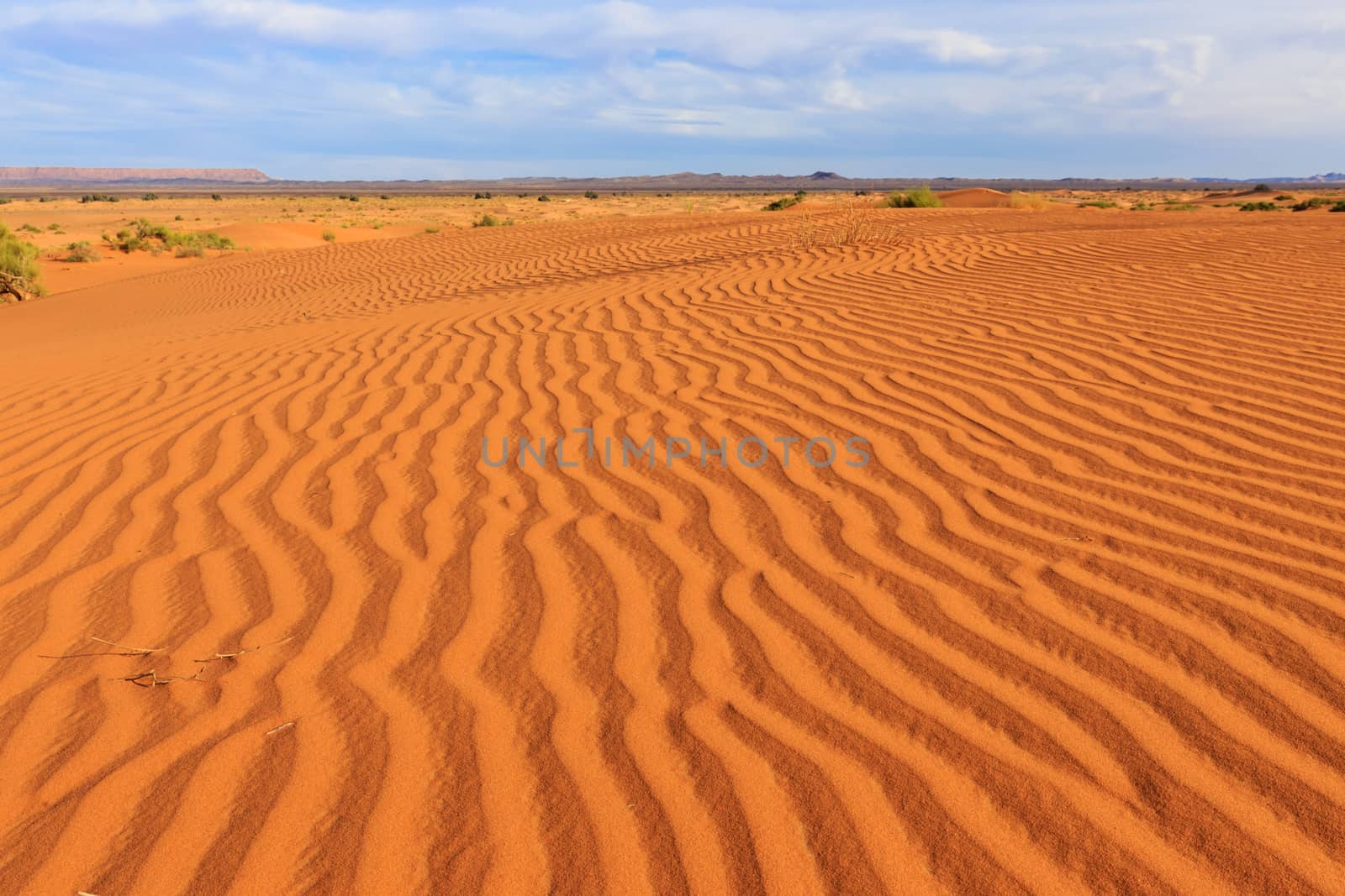 waves on the sand in the Sahara desert, Morocco