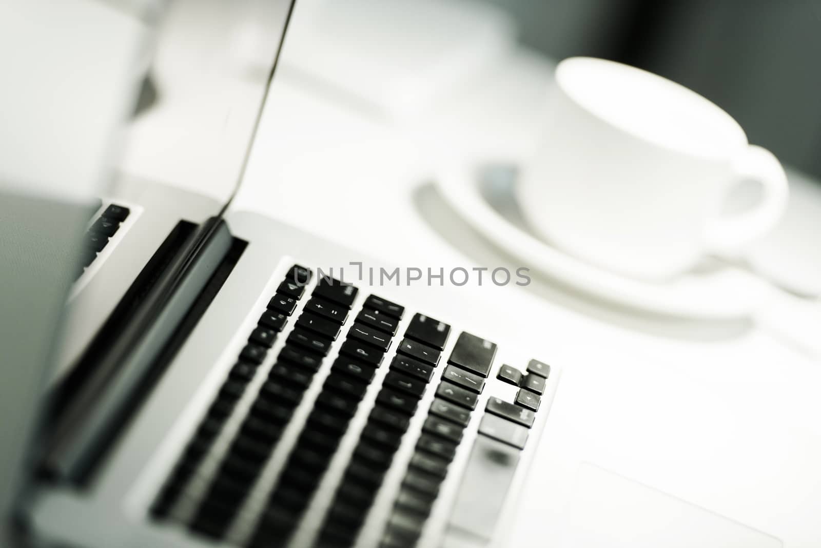 Computer and Coffee Cup by welcomia