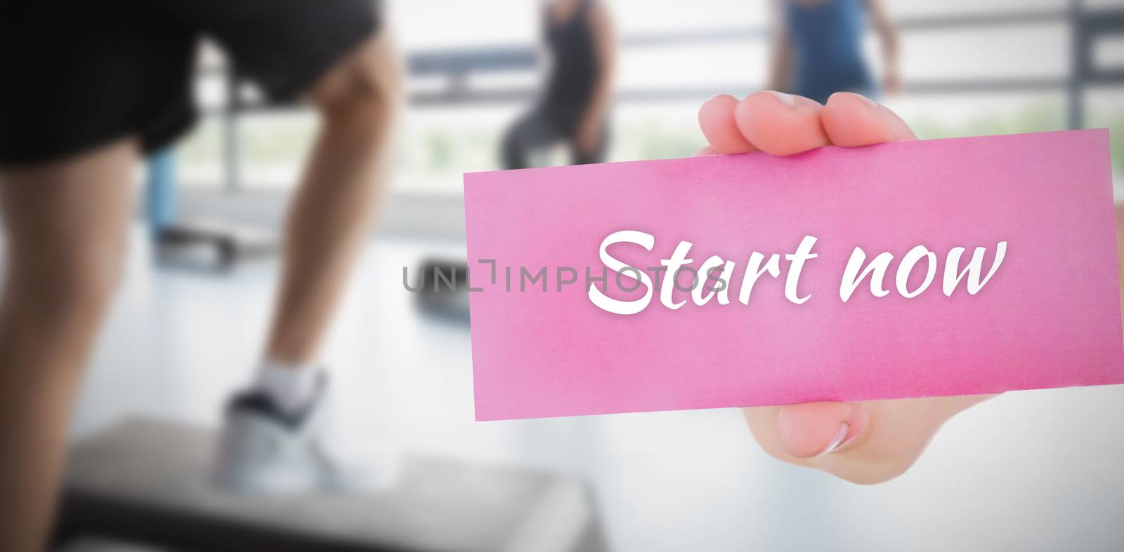 Start now against people background by Wavebreakmedia