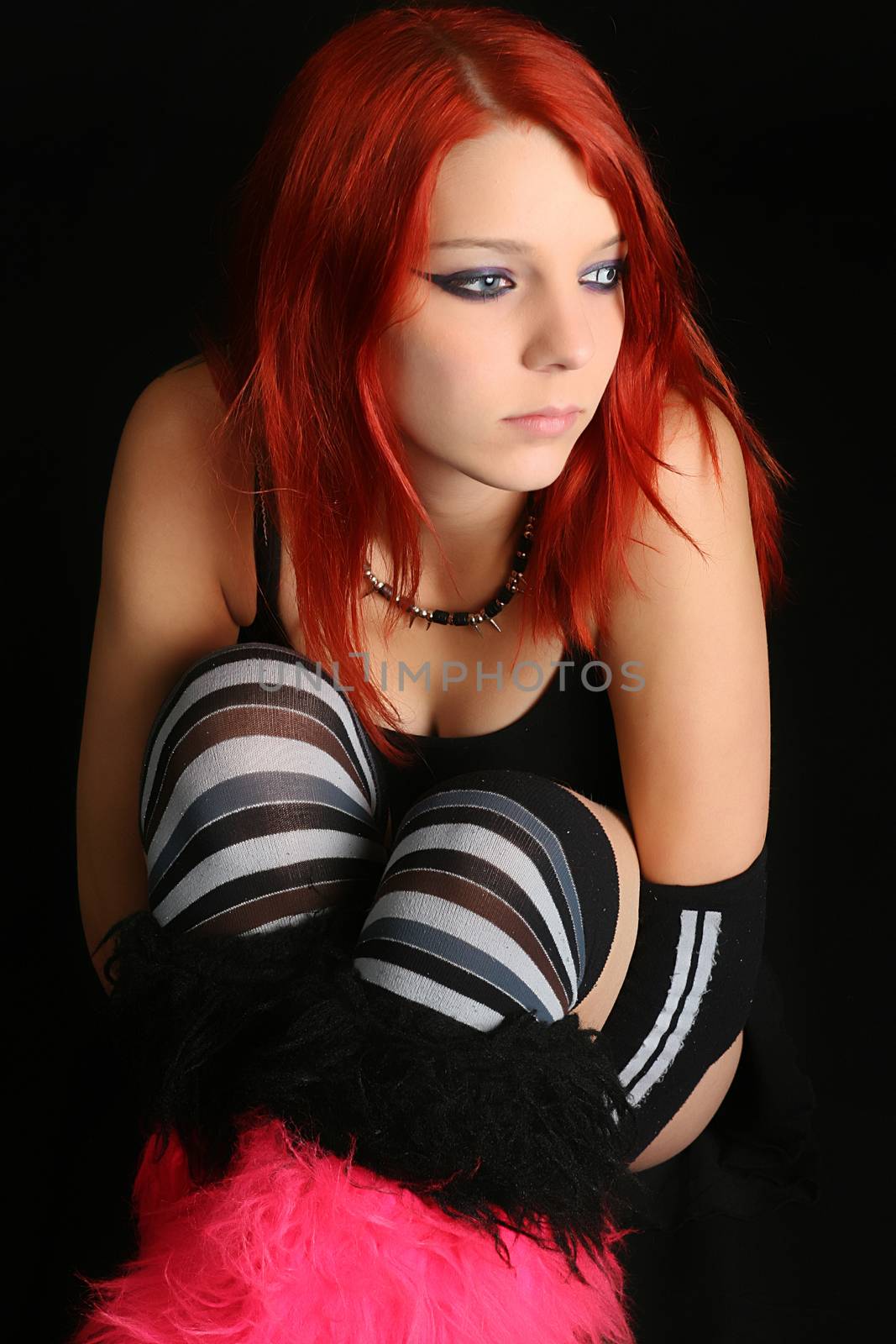 Portrait of a sexy young rocker girl