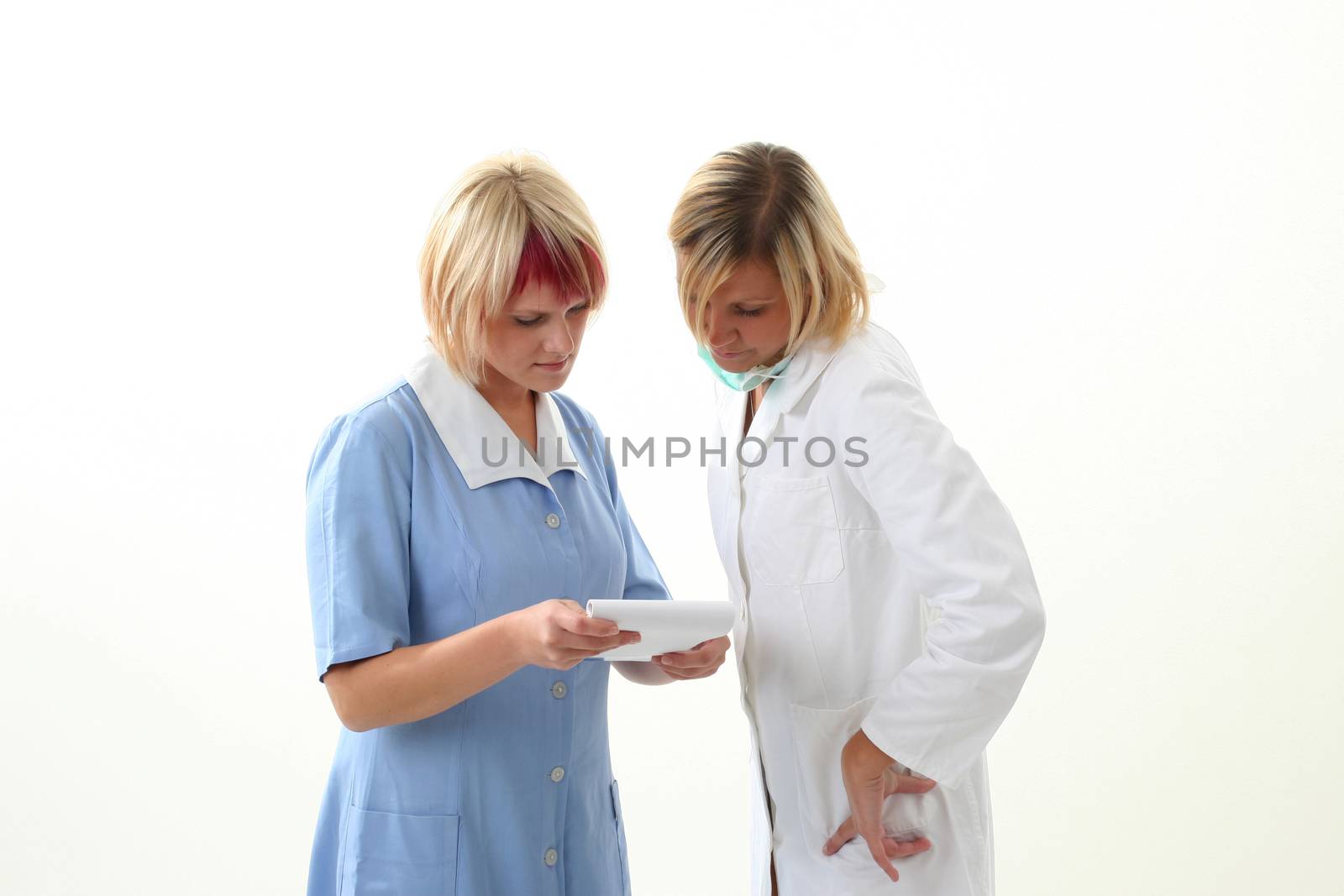 Doctor and nurse discusing what to do